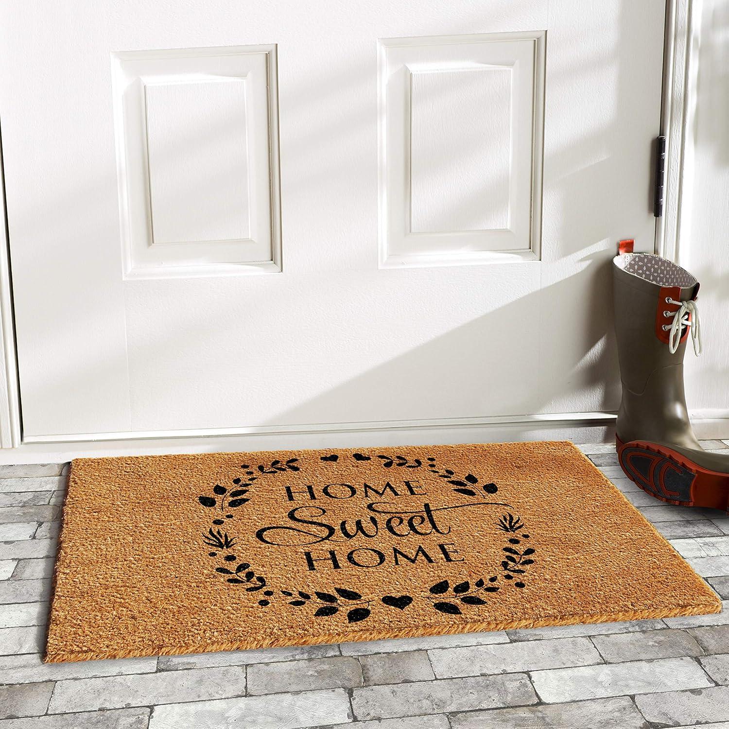 Sweet Wreath 29" x 17" Coir Outdoor Doormat