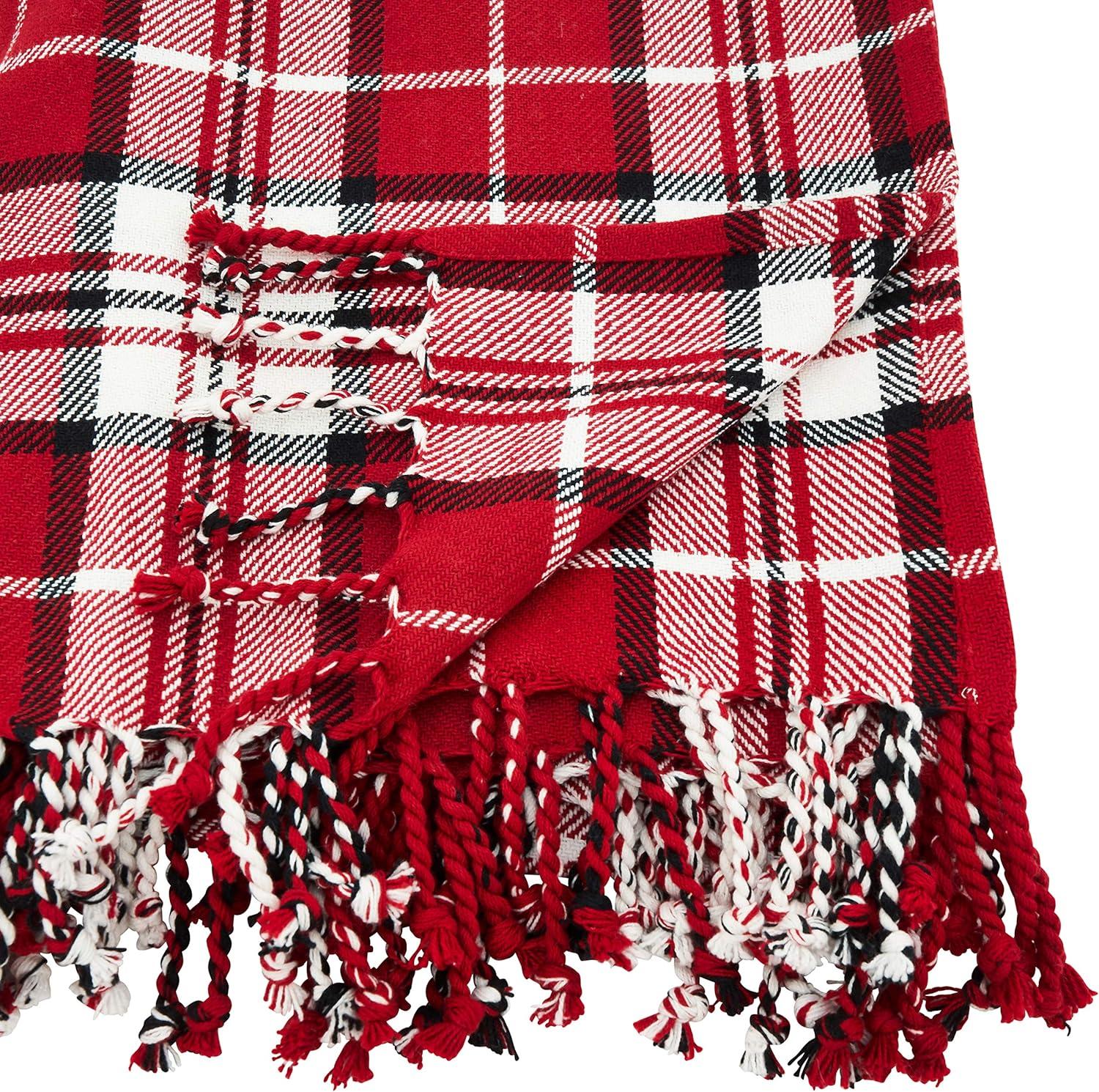 50 x 60 in. Red Plaid Throw Blanket