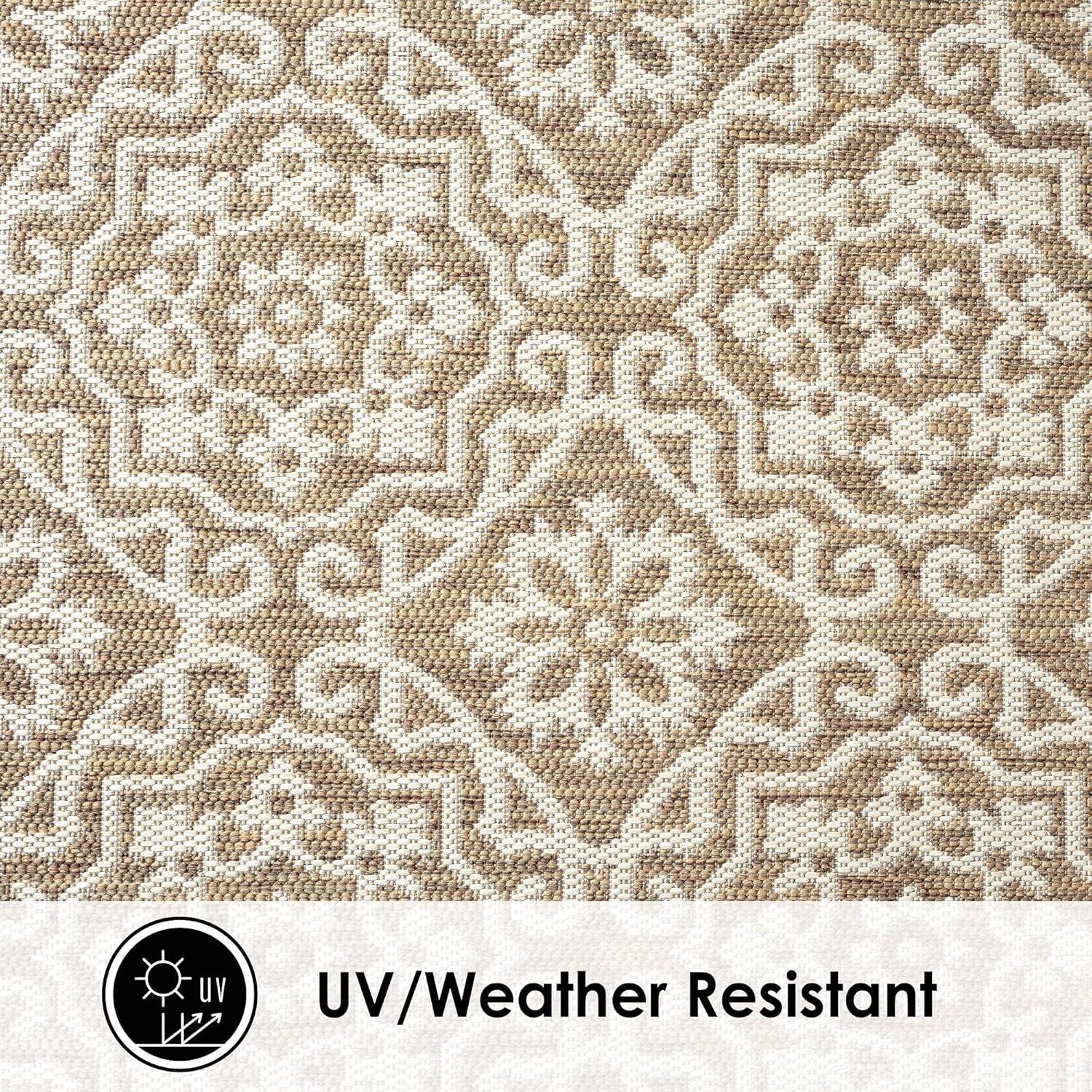 Nicole Miller New York Patio Country Danica Geometric Indoor/Outdoor Area Rug, Brown/Beige