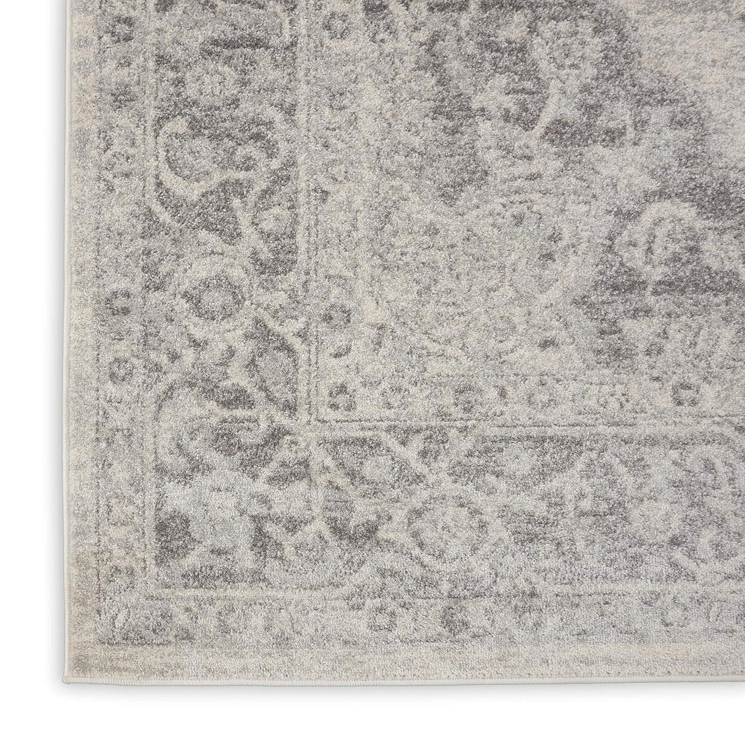 Nourison Tranquil Vintage Persian Center Medallion Area Rug Ivory Grey 2' x 4'
