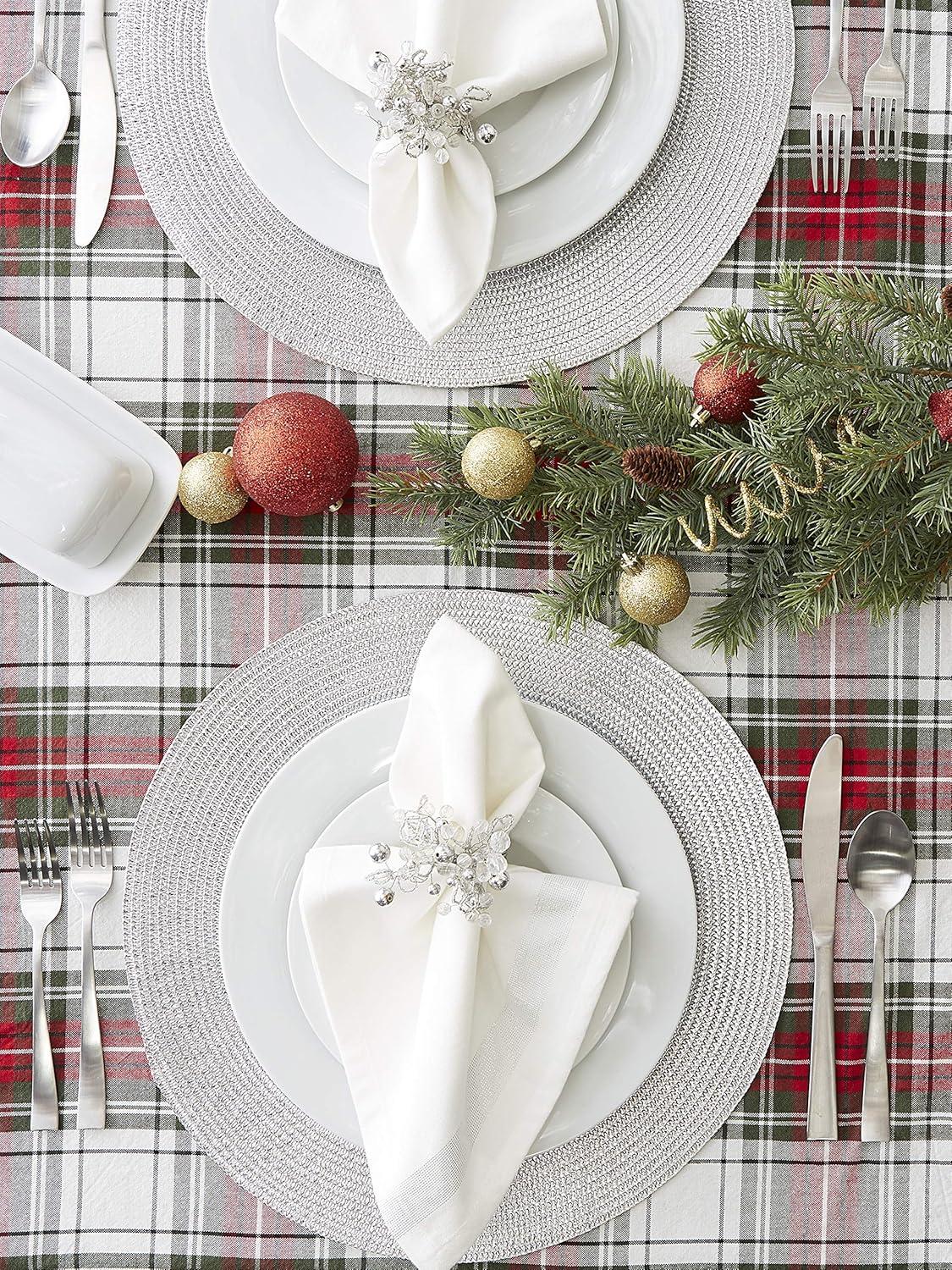 Metallic Silver Round Polypropylene Woven Placemat (Set of 6)