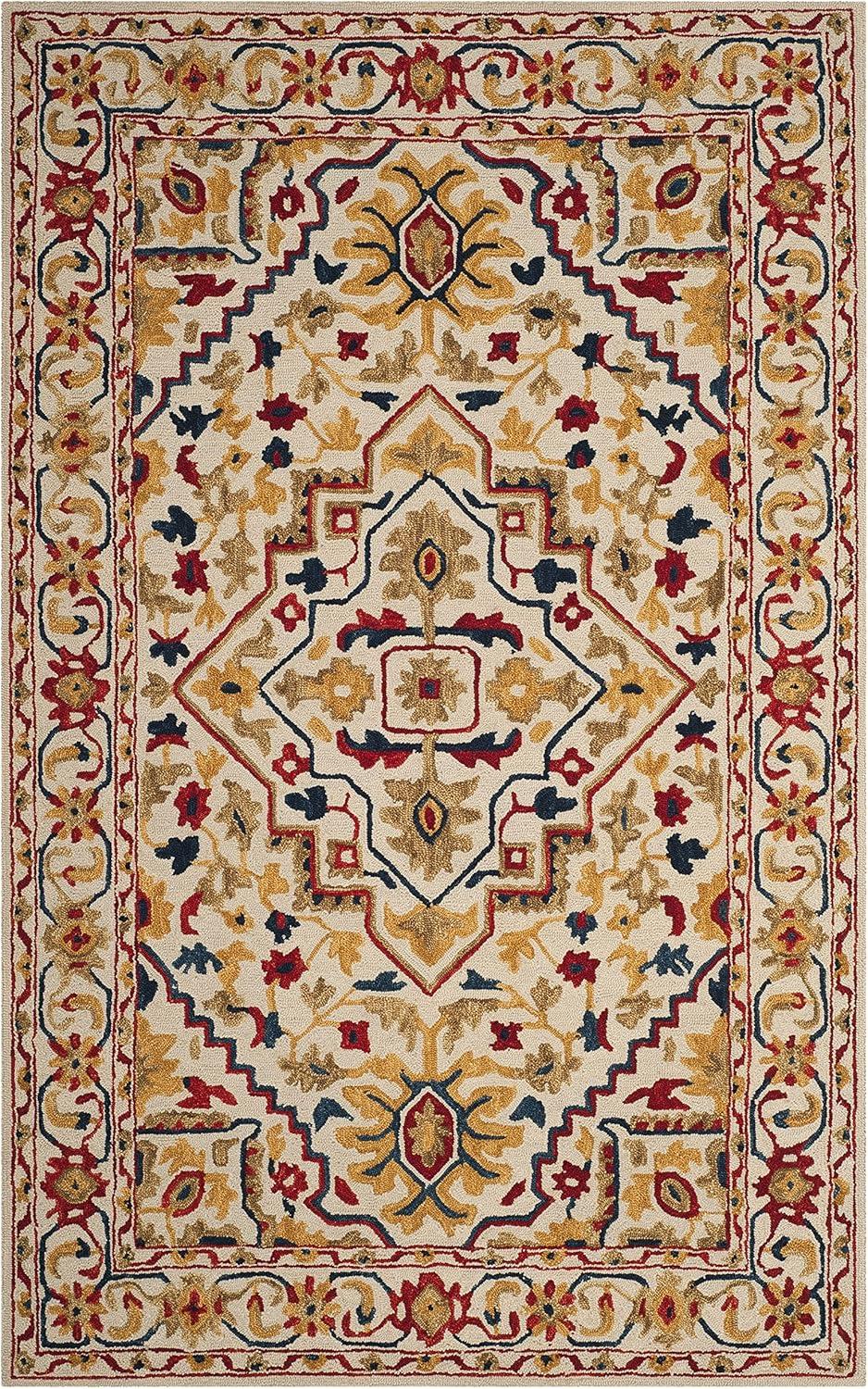 Aspen APN705 Hand Tufted Area Rug - Ivory/Multi - 5'x8' - Safavieh.