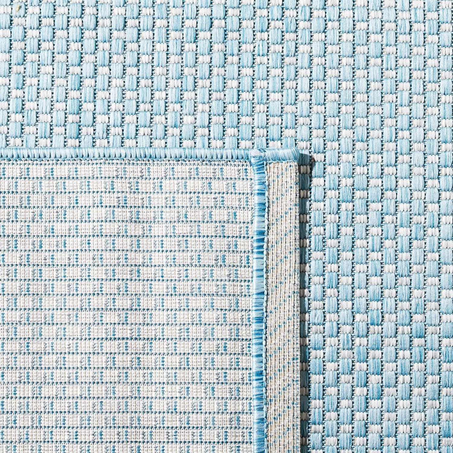 Courtyard CY8521 Power Loomed Indoor/Outdoor Runner Rug - Aqua/Grey - 2'3"x12' - Safavieh.