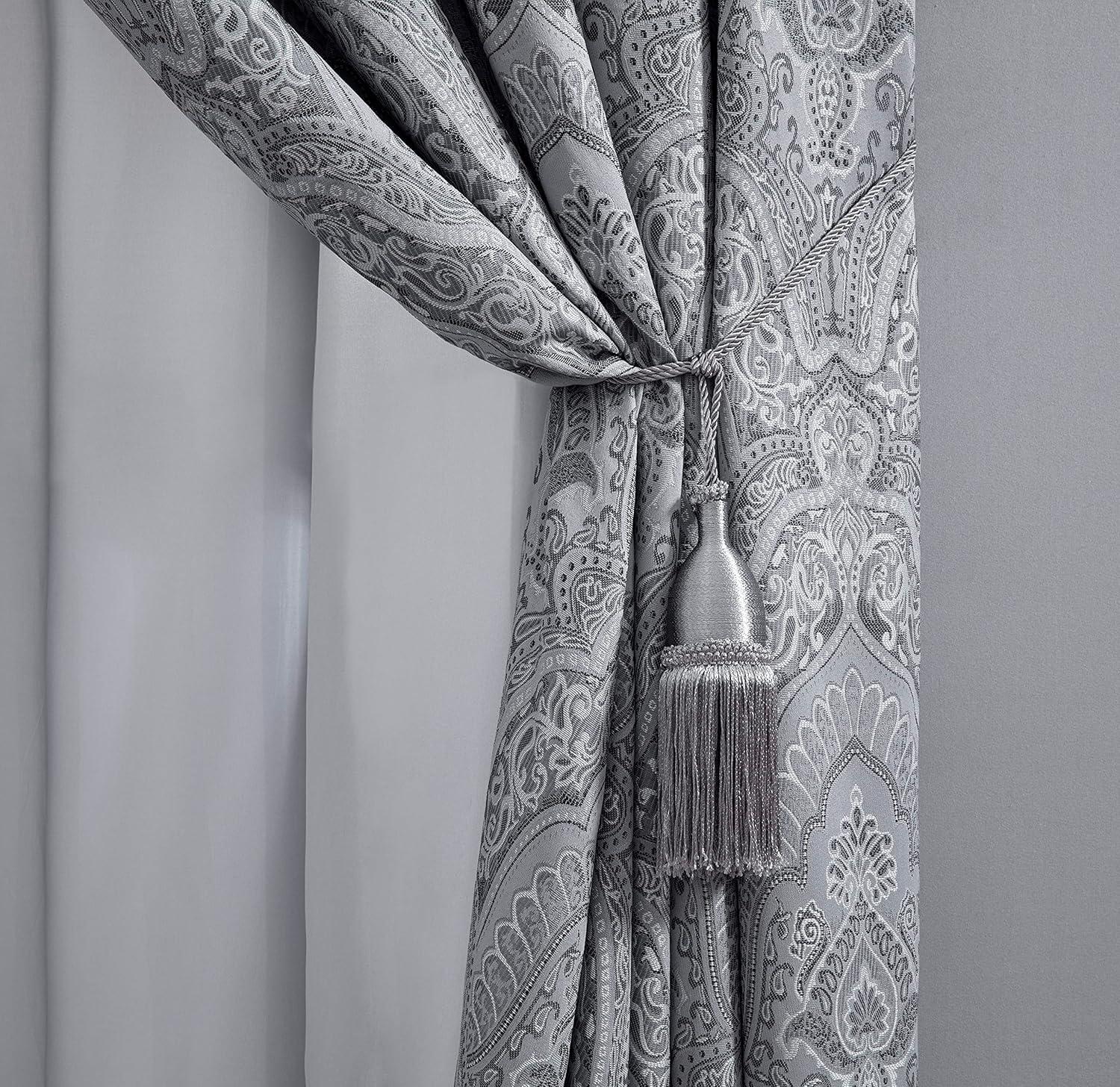 Chezmoi Collection Synthetic Paisley Room Darkening Rod Pocket Curtain Panel