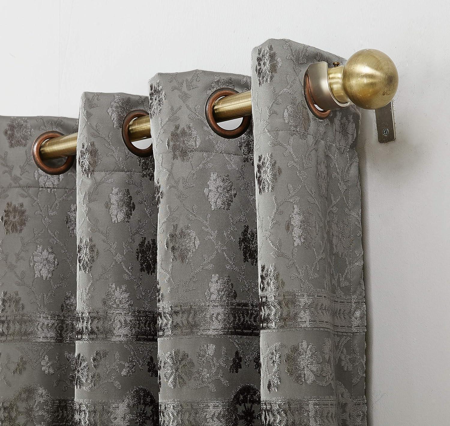 Sun Zero Velvet Texture Medallion Blackout Grommet Curtain Panel