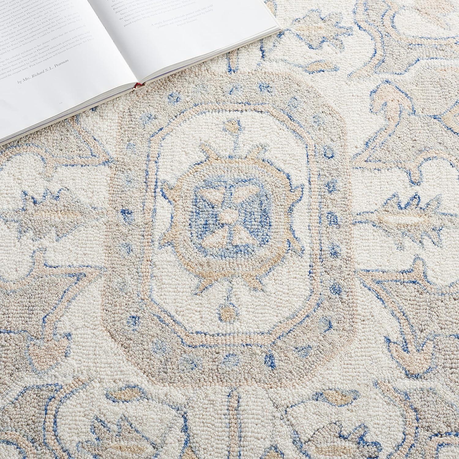 Micro-Loop MLP503 Hand Tufted Area Rug - Blue/Ivory - 5'x8' - Safavieh.