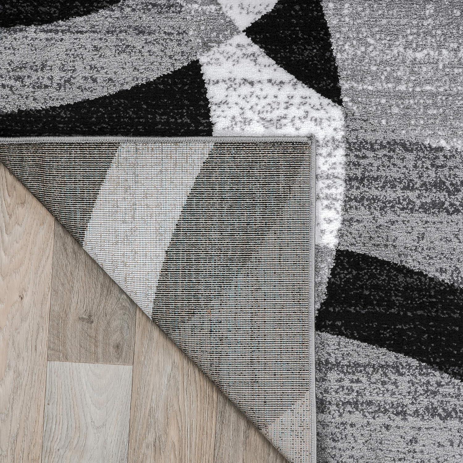 World Rug Gallery Geometric Circles Gray 7'10" x 10'2" Indoor Area Rug