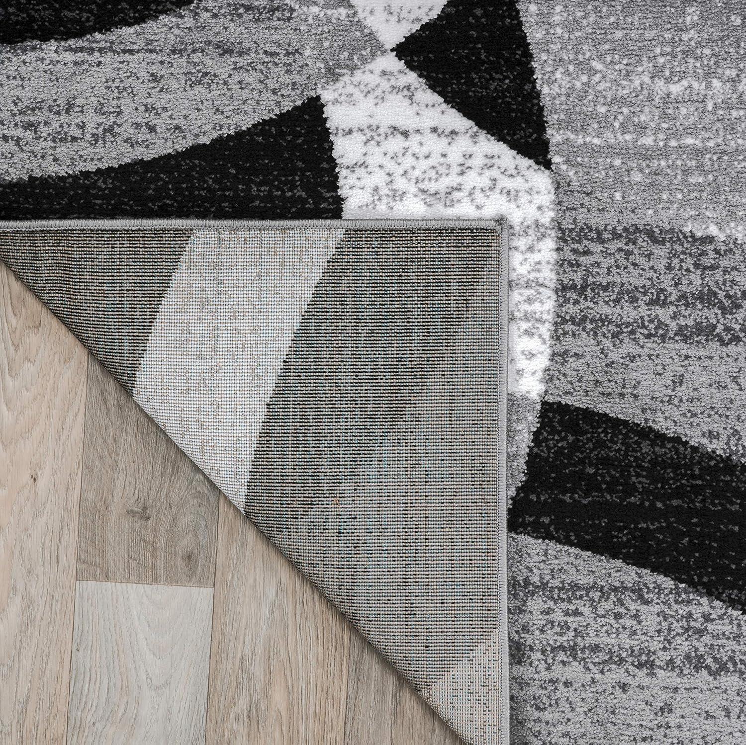 World Rug Gallery Geometric Circles Gray 7'10" x 10'2" Indoor Area Rug