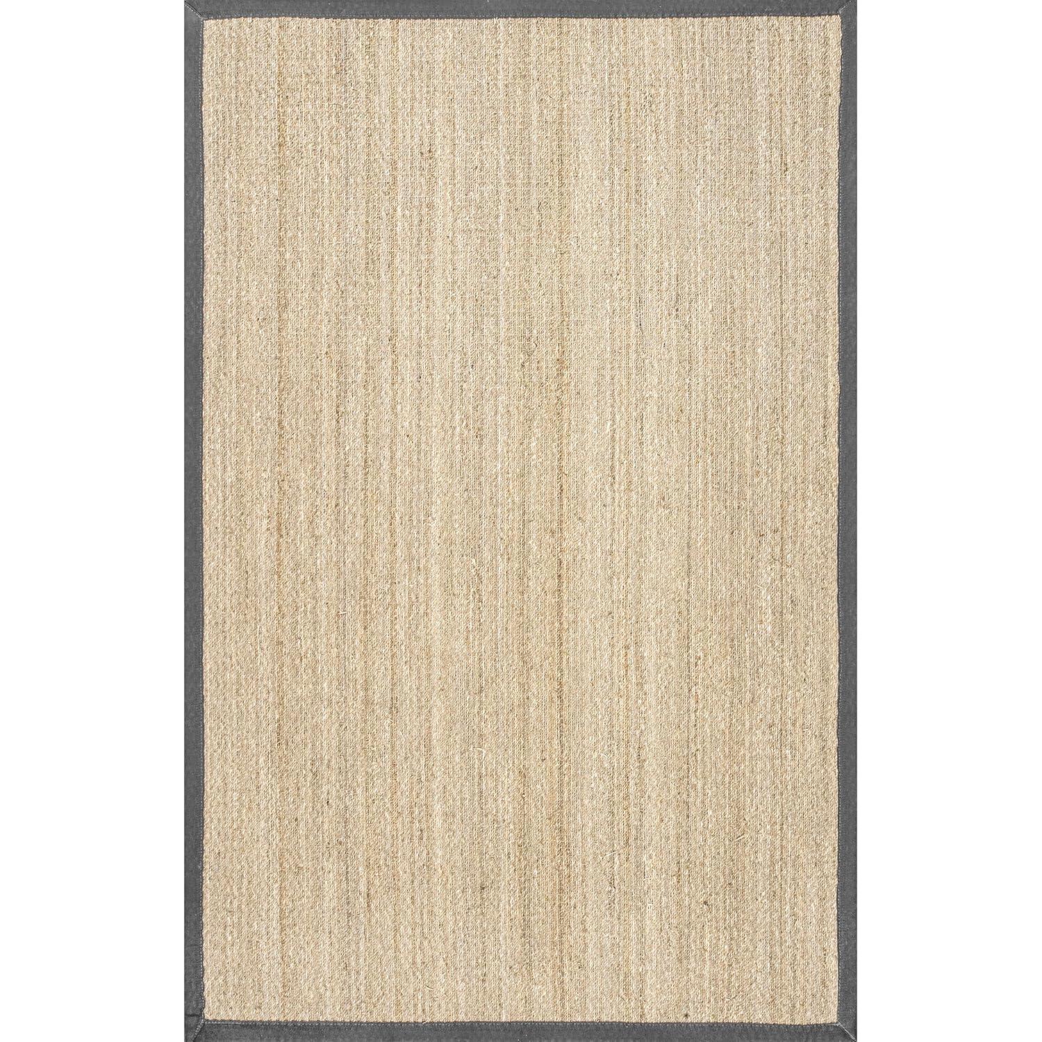 nuLOOM Elijah Seagrass Natural Area Rug, 9' x 12', Dark Gray