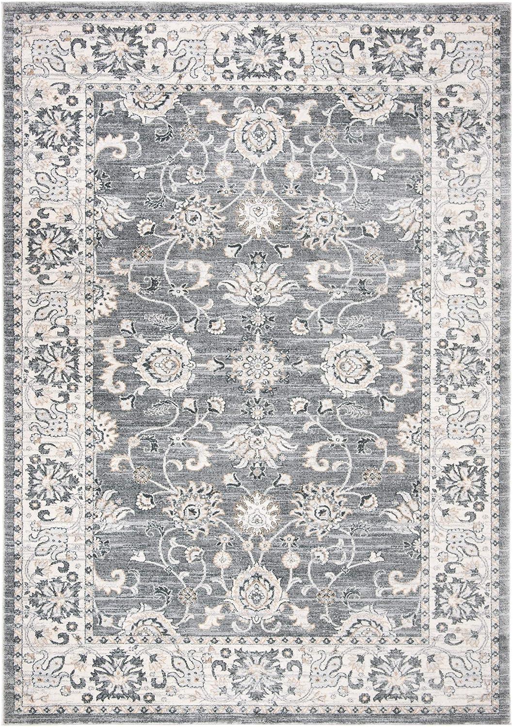 Isabella ISA940 Power Loomed Area Rug - Grey/Cream - 4'x6' - Safavieh.