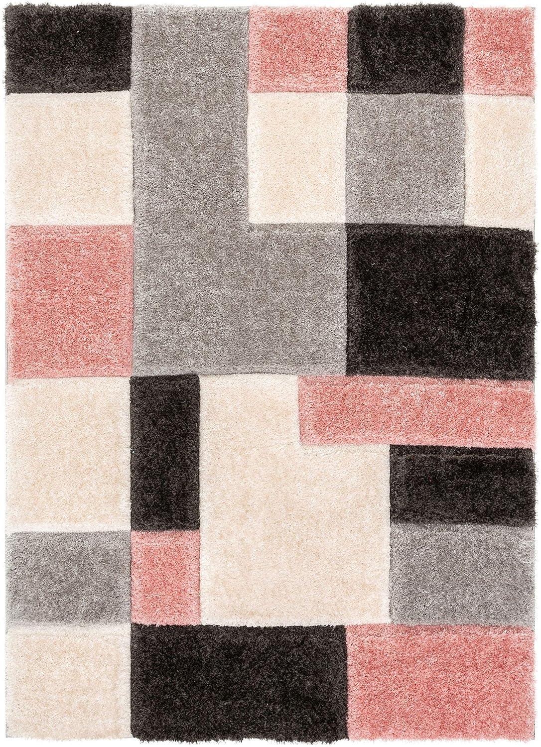 Cobina Escondido Yellow Modern Geometric 3D Textured Shag Rug