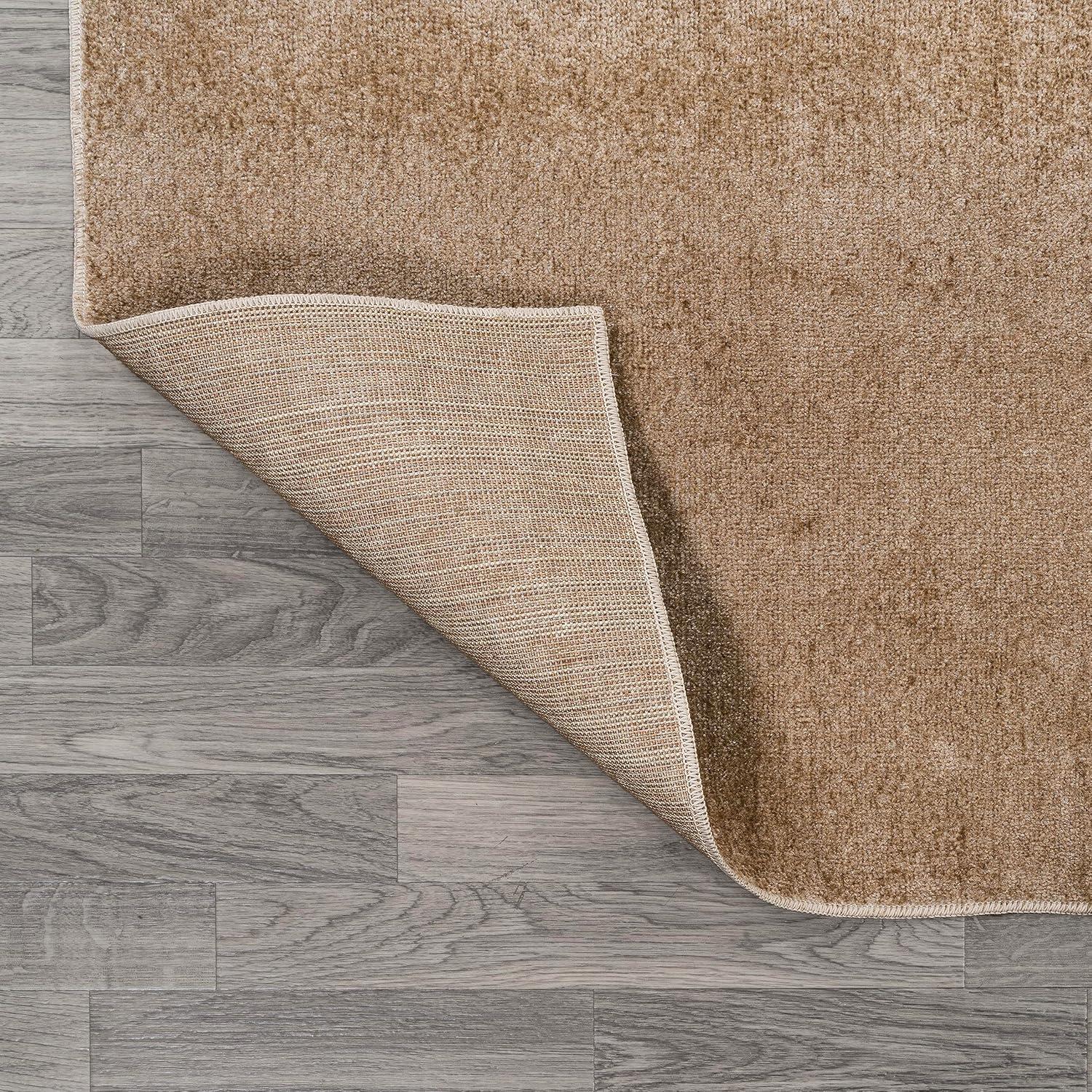JONATHAN Y Twyla Classic Solid Low-Pile Machine-Washable Brown 4 ft. x 6 ft. Area Rug