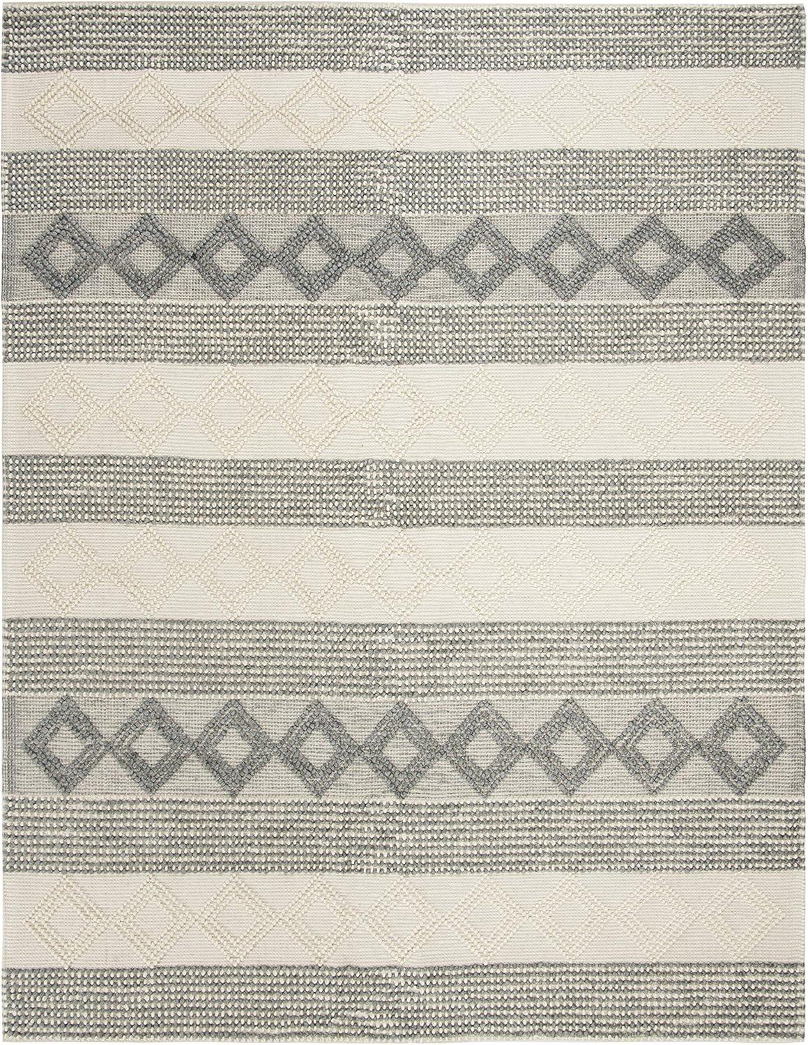 SAFAVIEH Natura Tamsen Geometric Striped Area Rug, Grey/Ivory, 8' x 10'