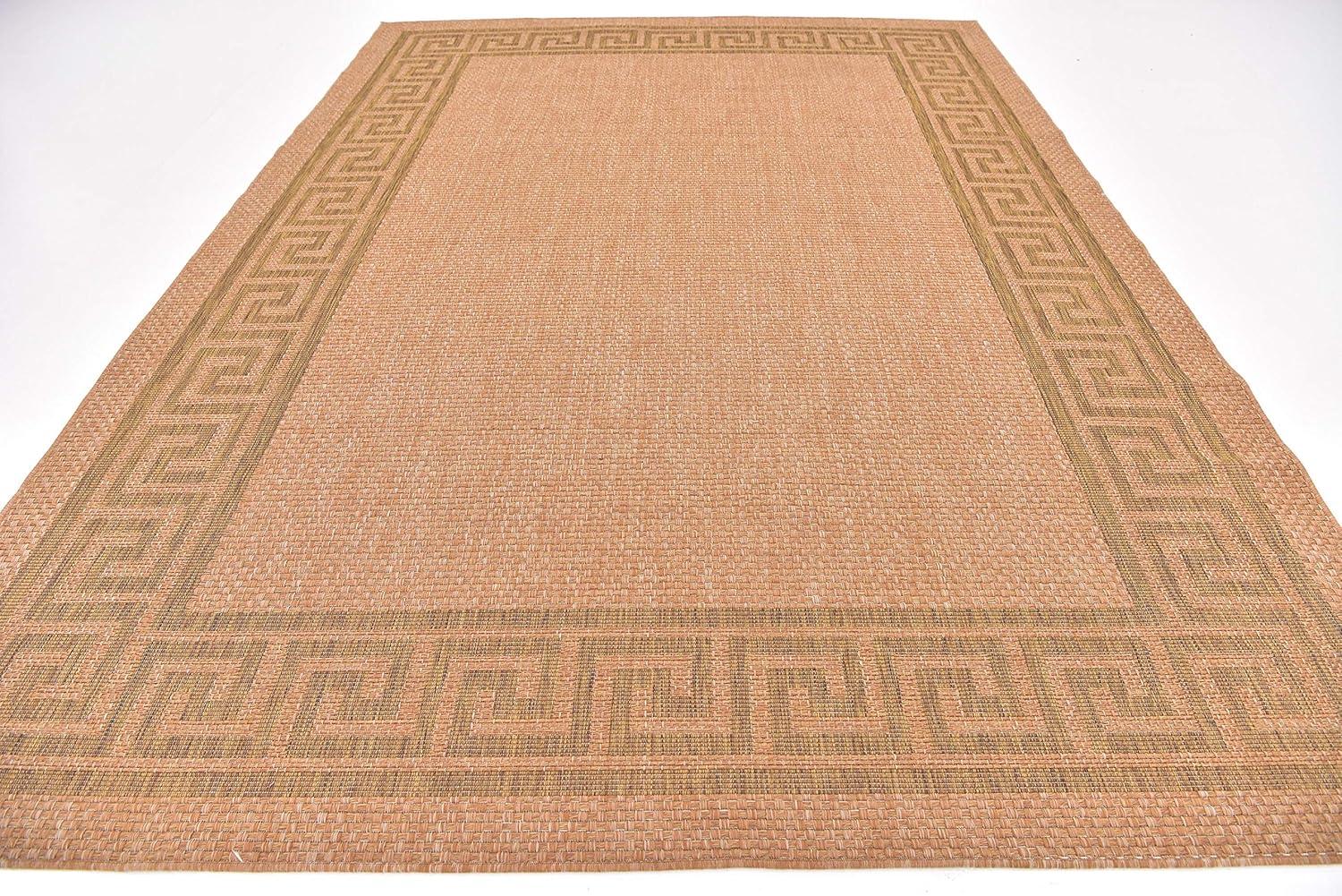 Light Brown Synthetic 8'x11'4" Easy-Care Outdoor Area Rug