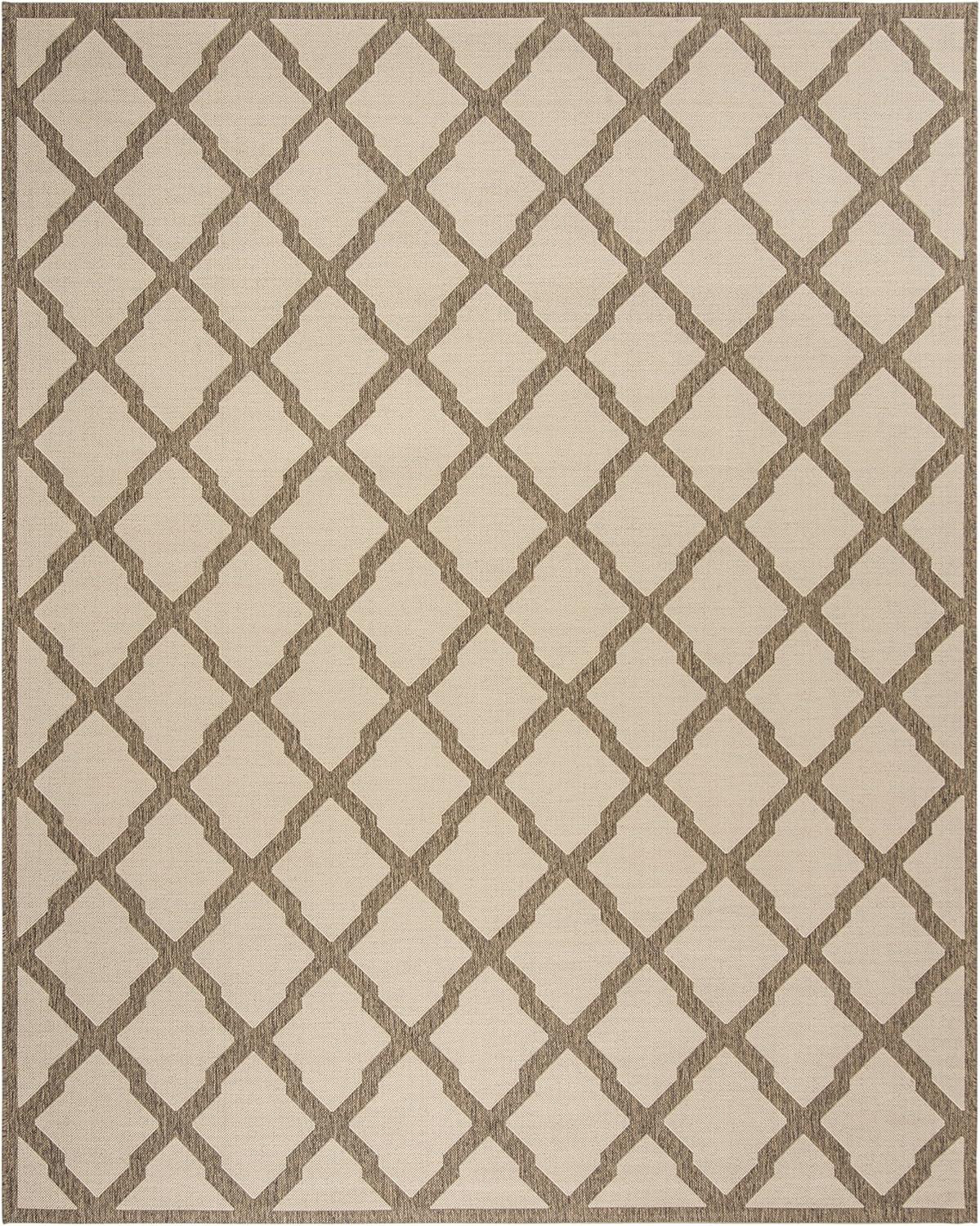 Beach House BHS122 Power Loomed Indoor/Outdoor Area Rug - Cream/Beige - 9'x12' - Safavieh