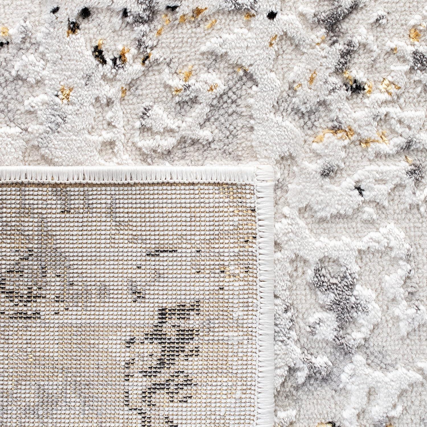 Amelia ALA207 Machine Made Indoor Area Rug - Grey/Gold - 9'x12' - Safavieh