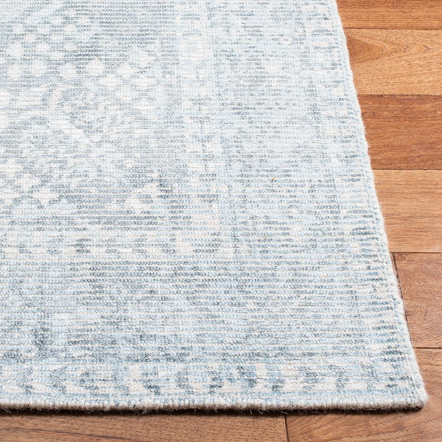 Restoration Vintage RVT708 Hand Loomed Indoor Accent Rug - 3'x5' - Grey/Light Blue - Safavieh