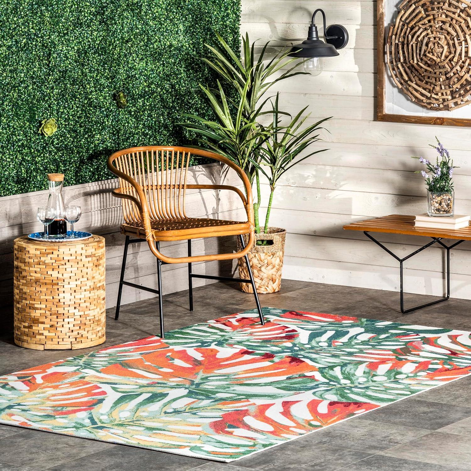 Nuloom Contemporary Floral Janice Indoor/Outdoor Patio Area Rug