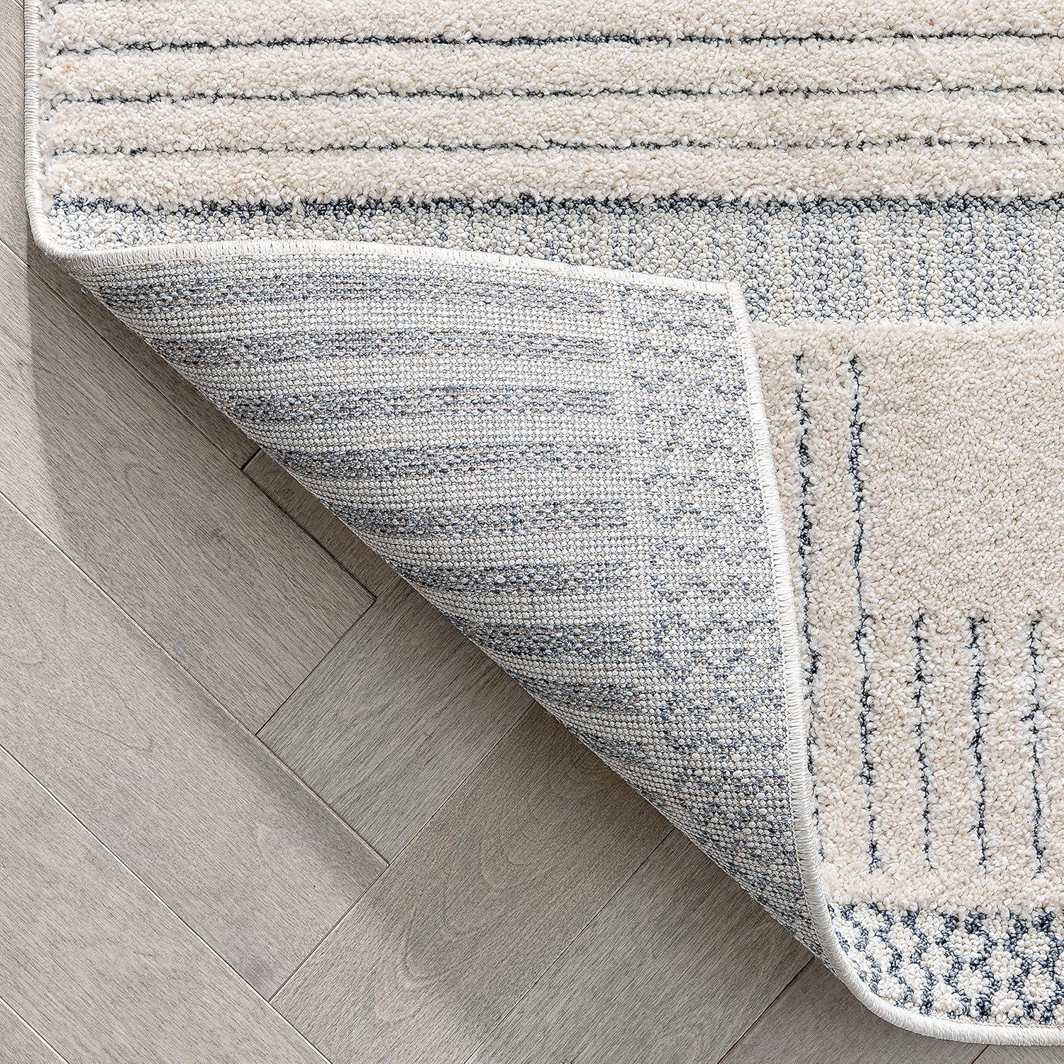 Marcone Briar Tribal Geometric Abstract Light Blue Looped Pile Rug