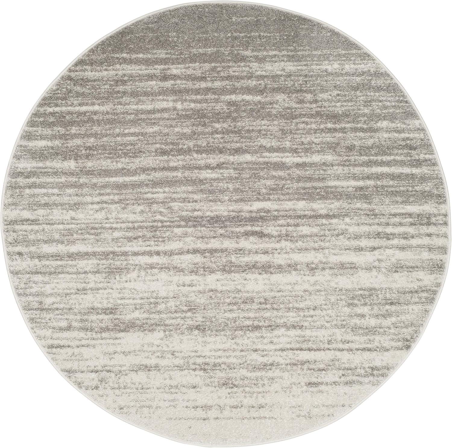 Adirondack ADR113 Machine Made Indoor Area Rug - Light Grey/Grey - 6' Round - Safavieh