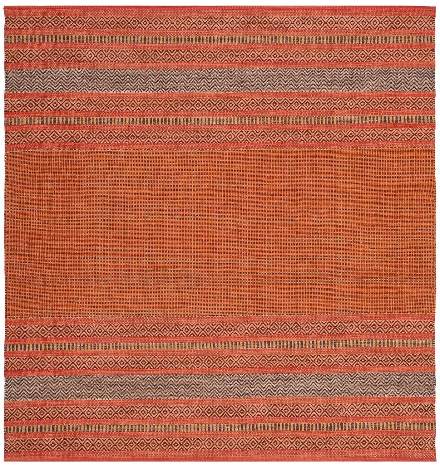 Montauk MTK214 Hand Woven Area Rug - Orange/Red - 6'x6' - Safavieh.