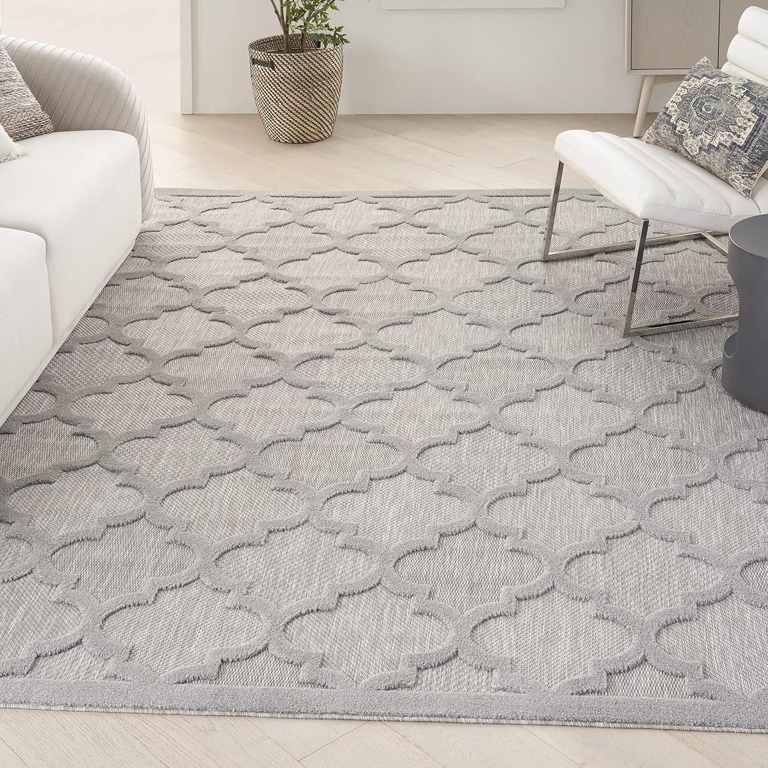 Nourison Easy Care 7' x 10' Silver Grey Indoor/Outdoor Rug