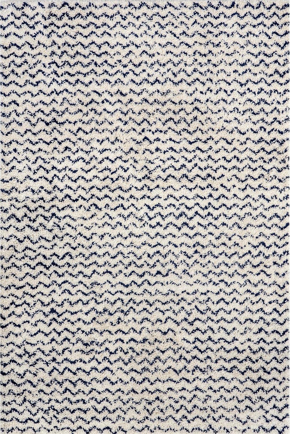 Coastal Comfort Navy Shag 8' x 10' Synthetic Area Rug