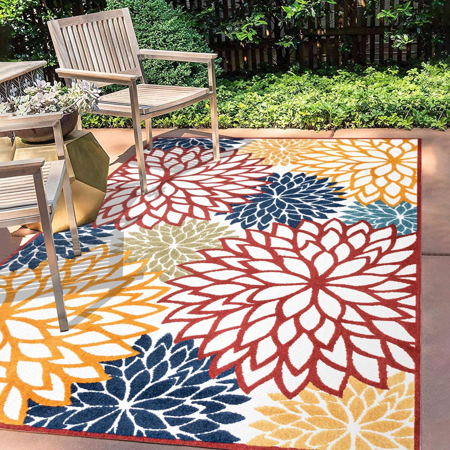 Minori Floral Indoor/Outdoor Runner Rug - JONATHAN Y