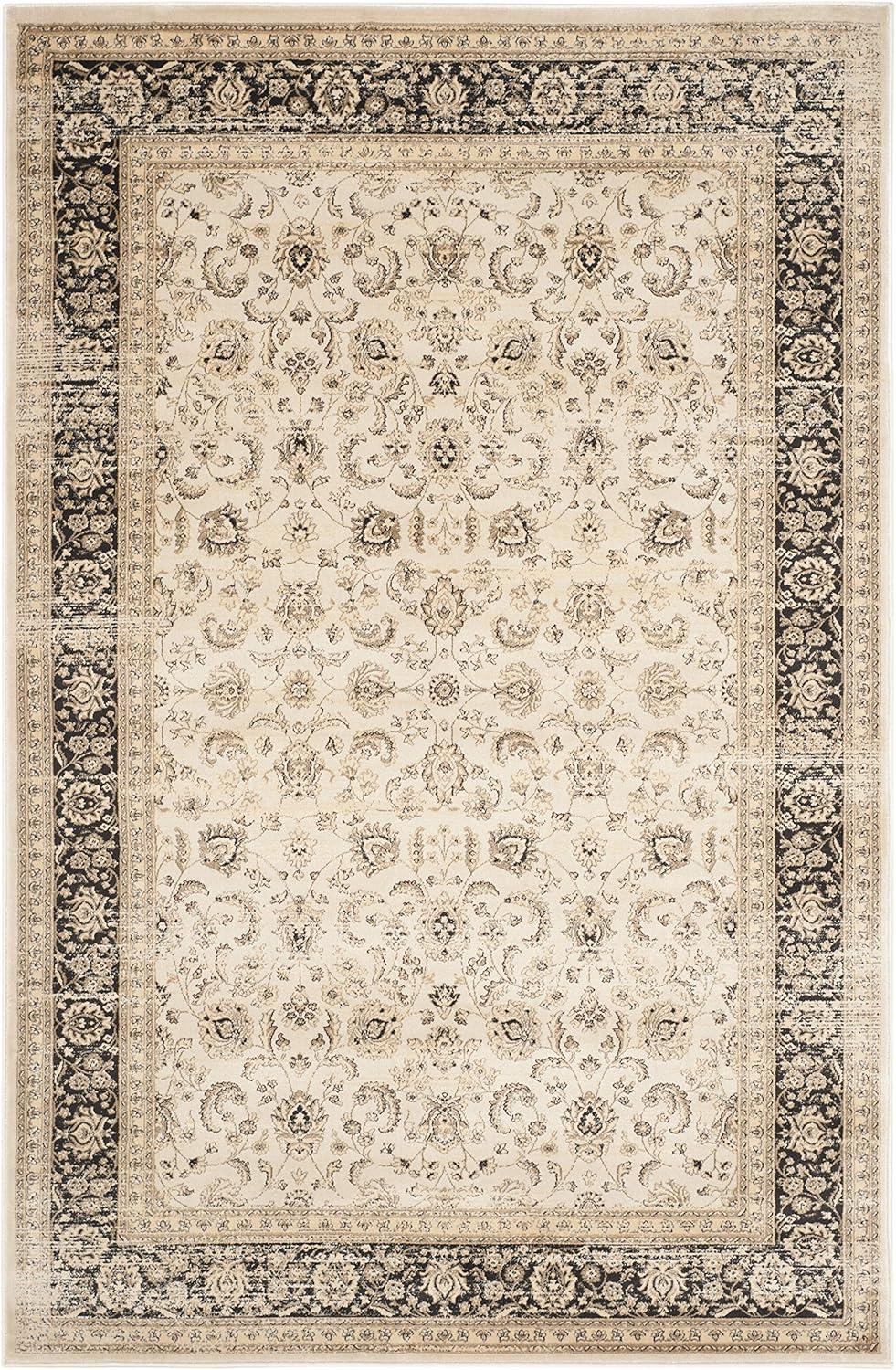 SAFAVIEH Vintage Roseann Traditional Area Rug, Ivory/Black, 5'1" x 7'7"