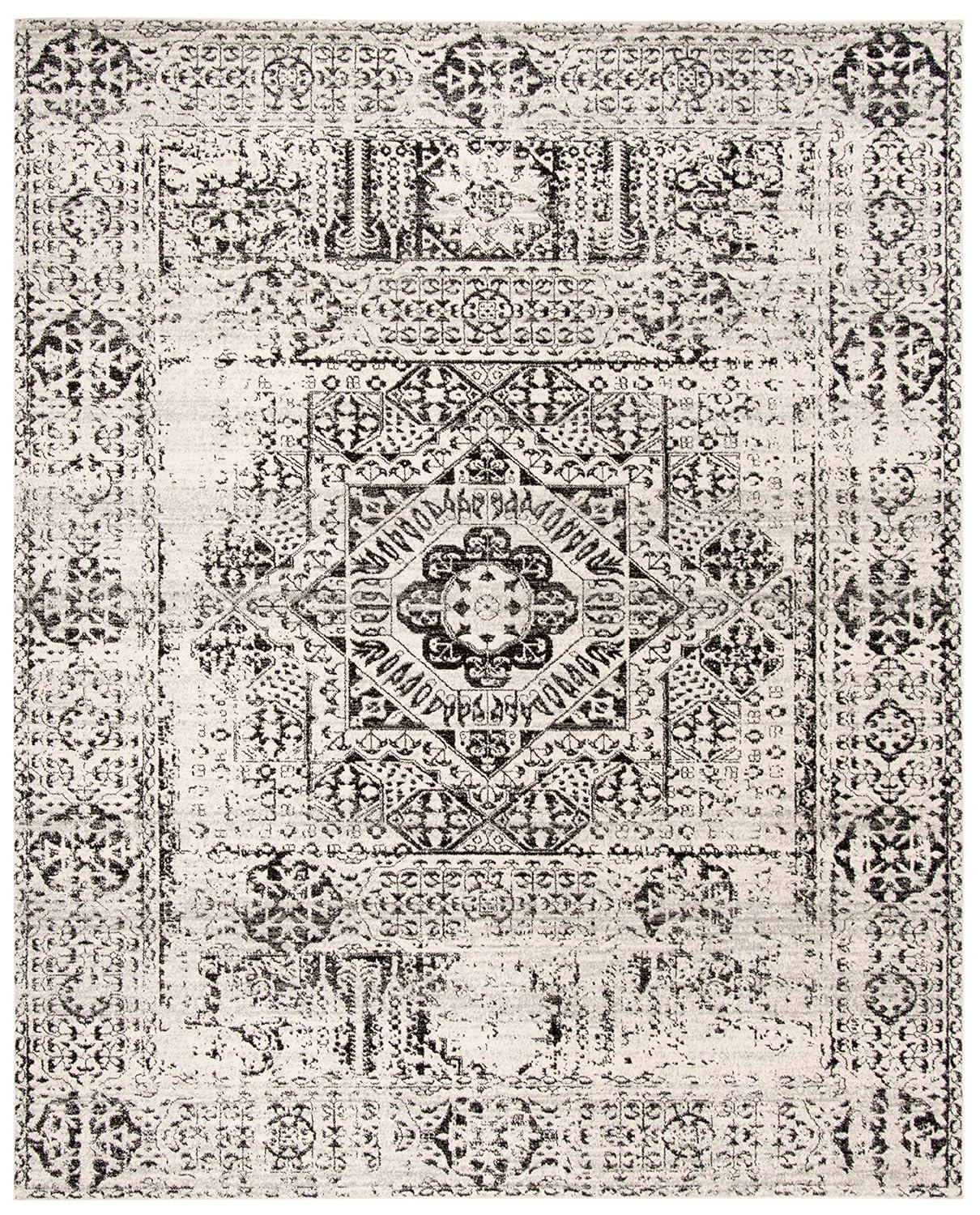 Evoke EVK260 Power Loomed Area Rug - Ivory/Black - 12'x18' - Safavieh.