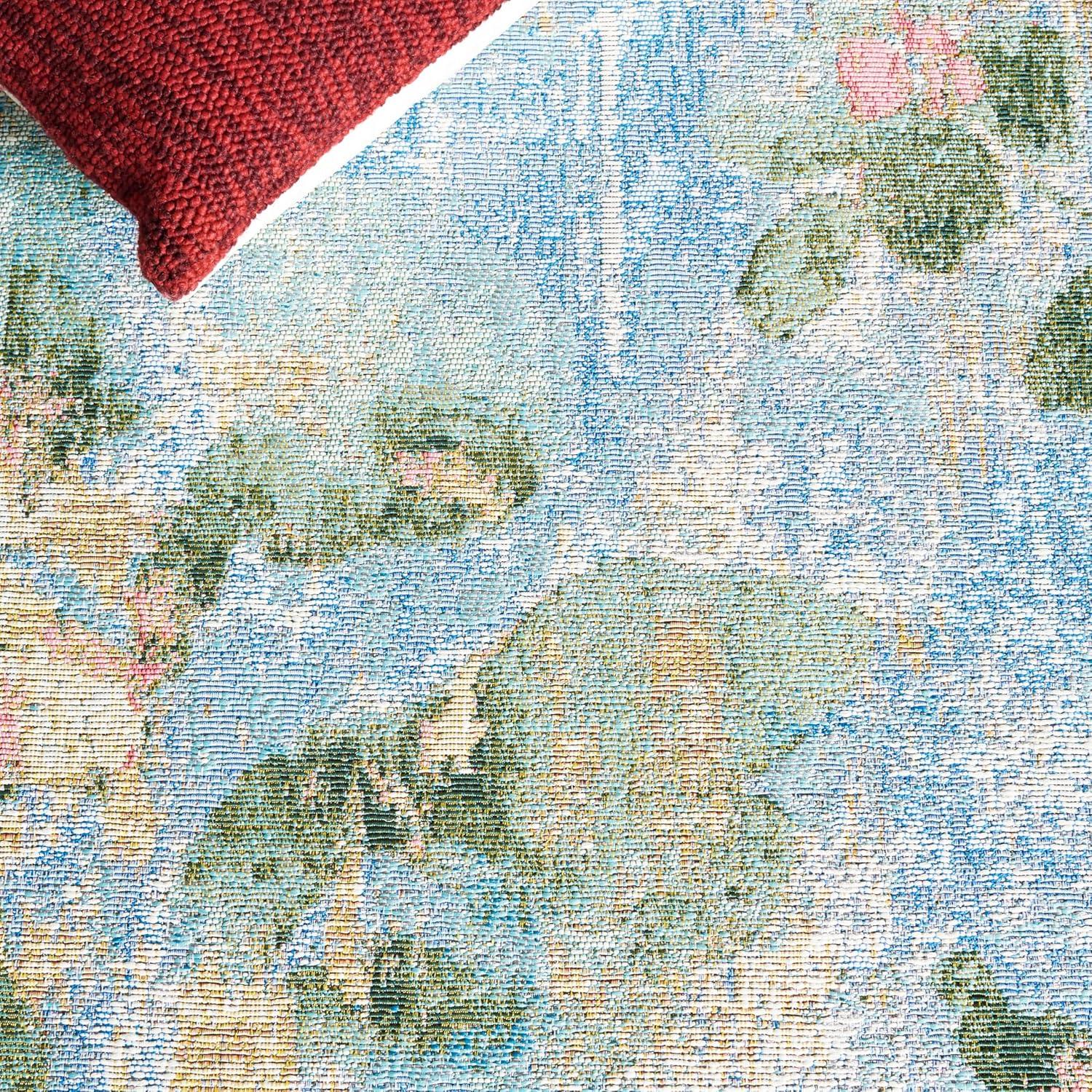 Barbados BAR522 Power Loomed Indoor/Outdoor Area Rug - Light Blue/Green - 4'x6' - Safavieh.