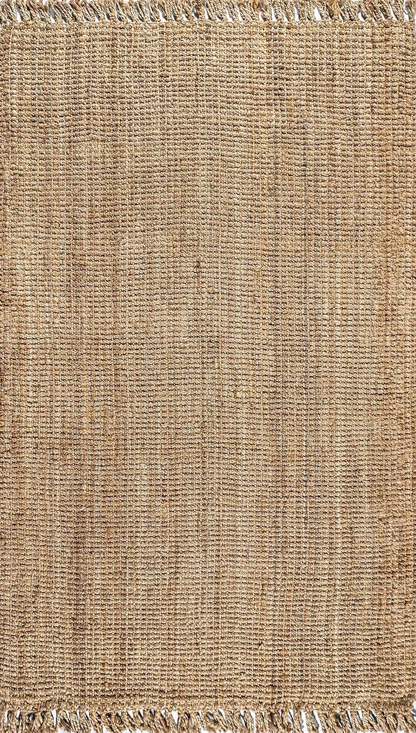 Para Hand Woven Chunky Jute with Fringe Area Rug - JONATHAN Y