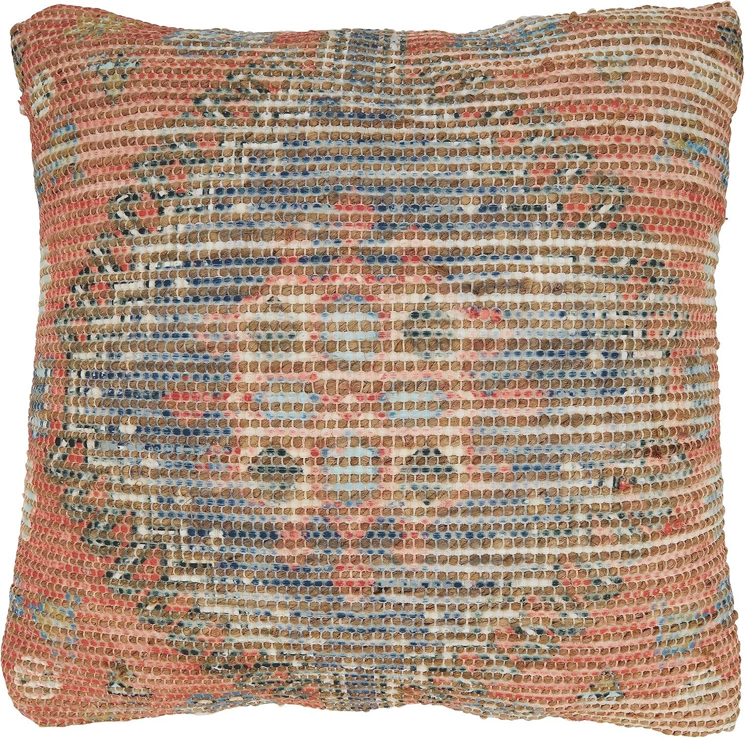 Bohemian Multicolor Cotton Chindi Throw Pillow Cover 20"