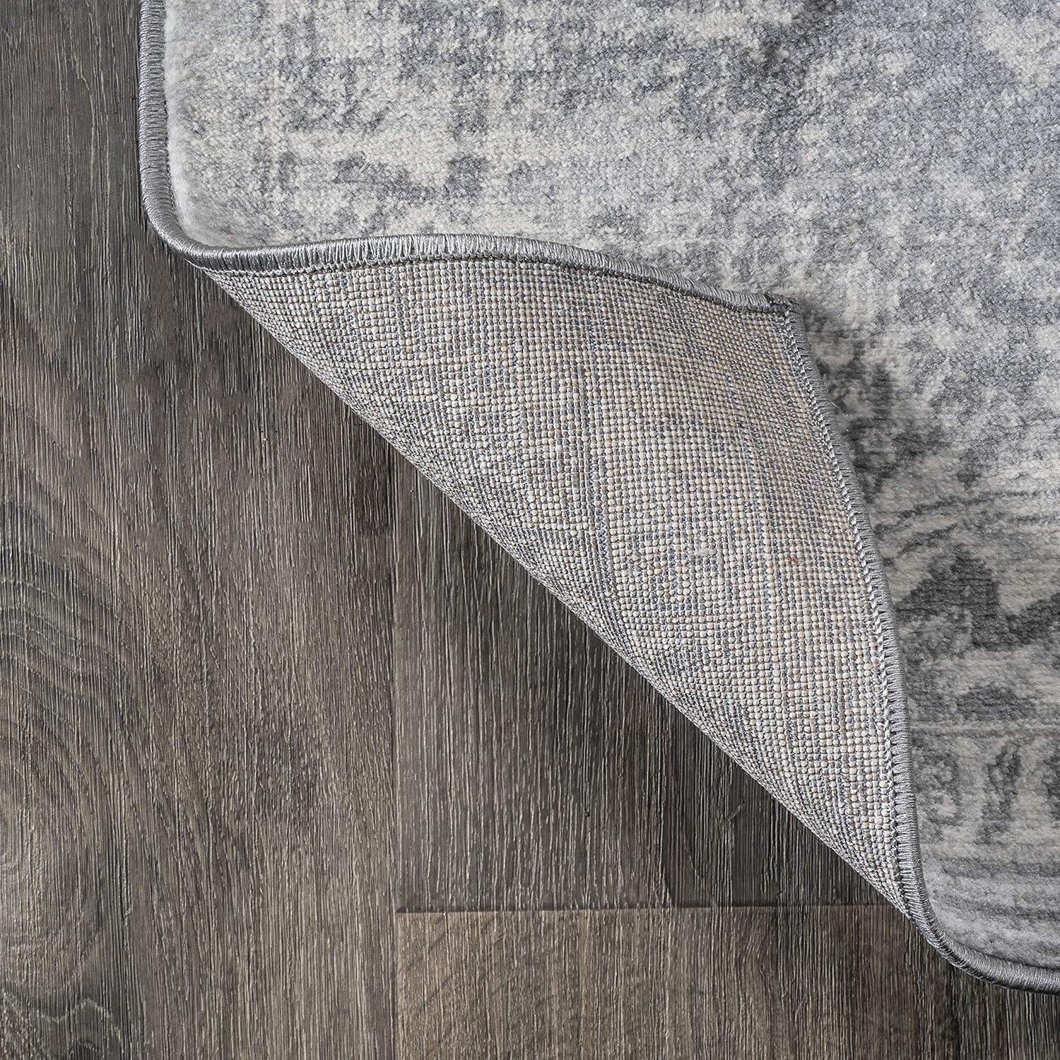 4' X 6' Modern Persian Vintage Medallion Area Rug, Gray - JONATHAN Y