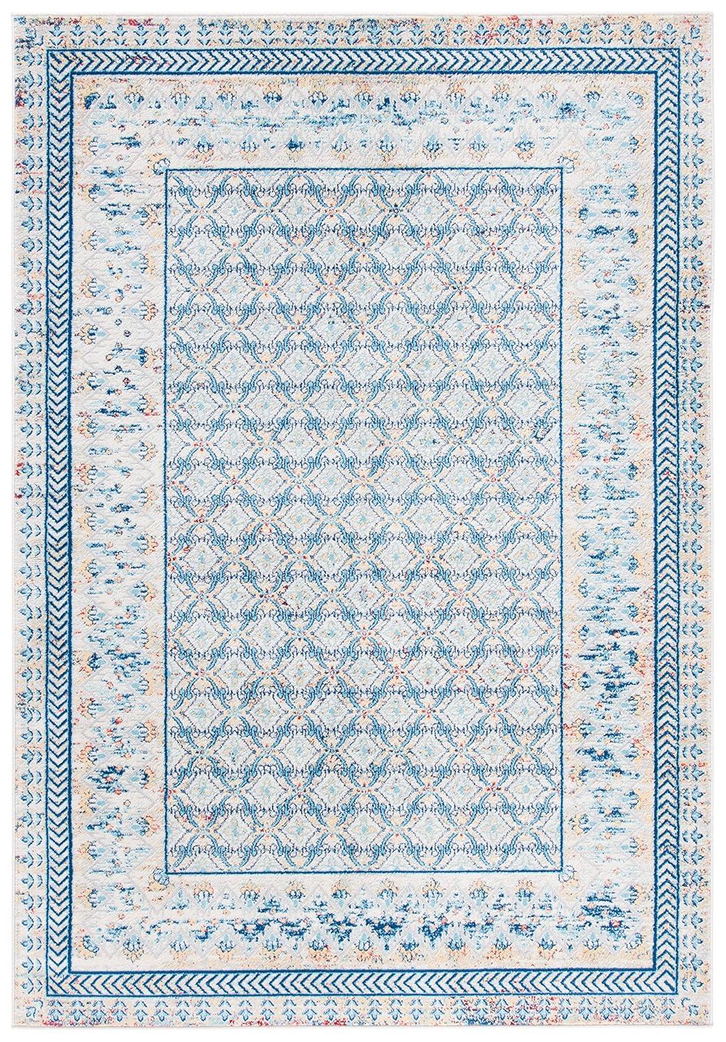 Brentwood BNT899 Power Loomed Indoor Area Rug - Light Grey/Blue - 9'x9' - Safavieh