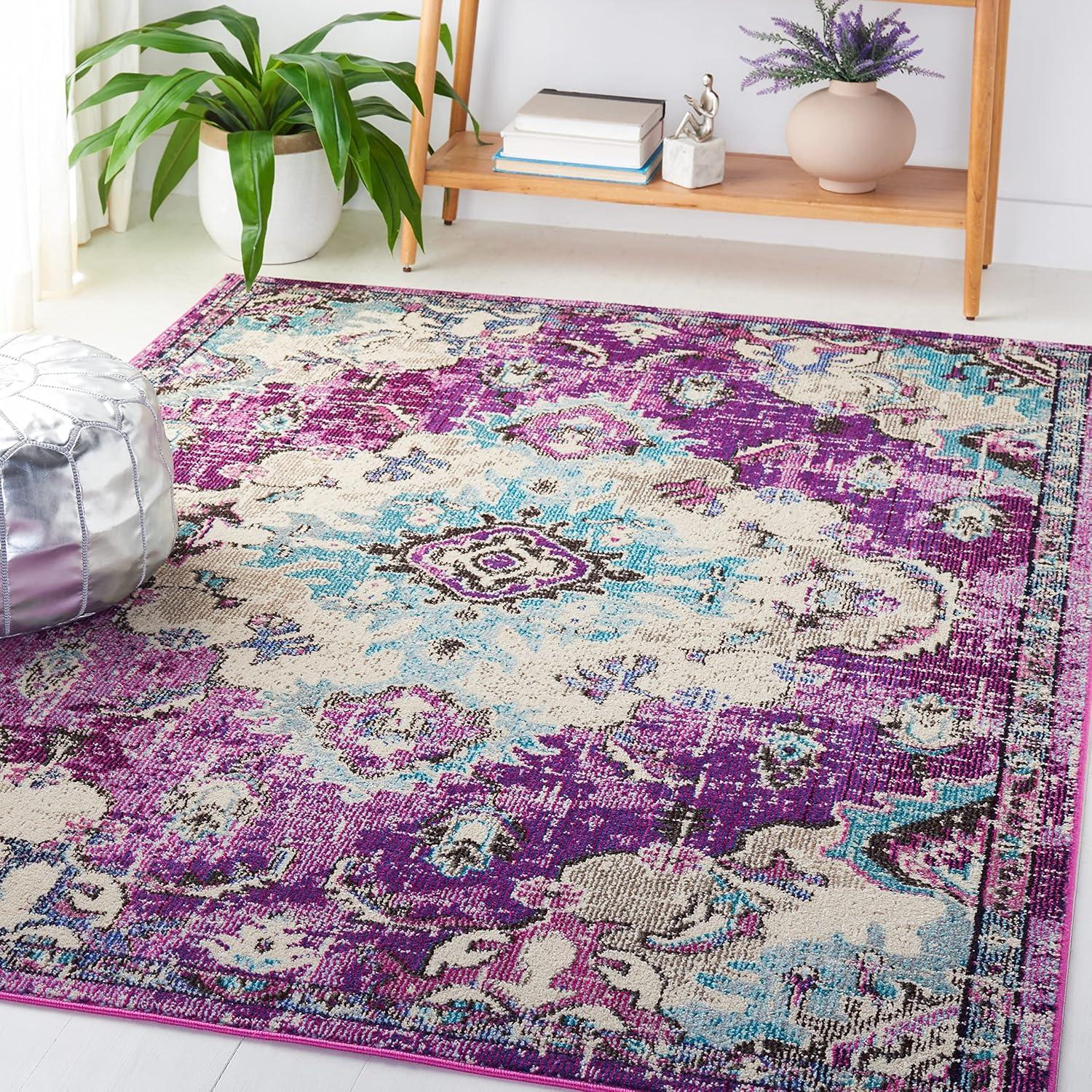 Madison MAD484 Power Loomed Indoor Area Rug - Lavender/Light Blue - 6'x9' - Safavieh