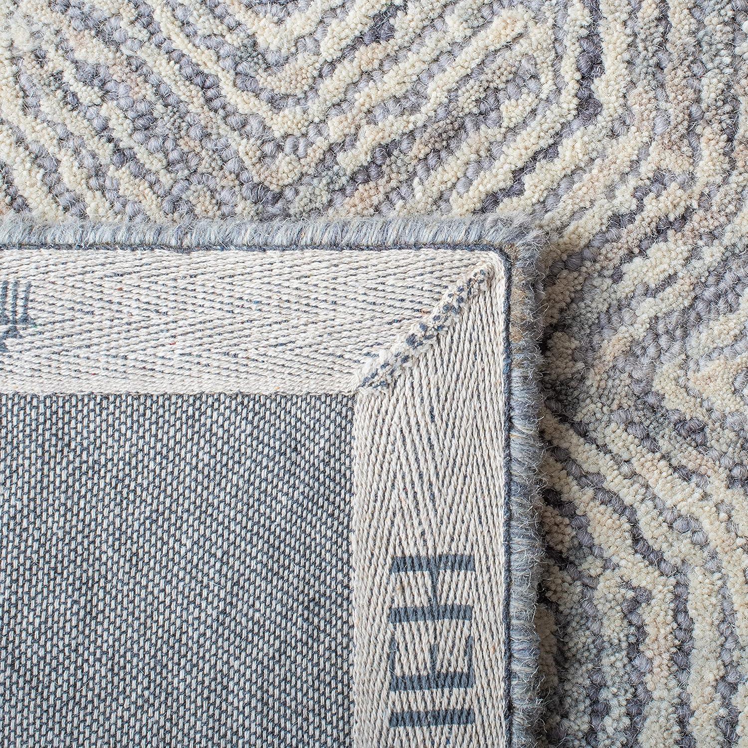 Ikat IKT506 Hand Tufted Area Rug - Silver - 9'x12' - Safavieh