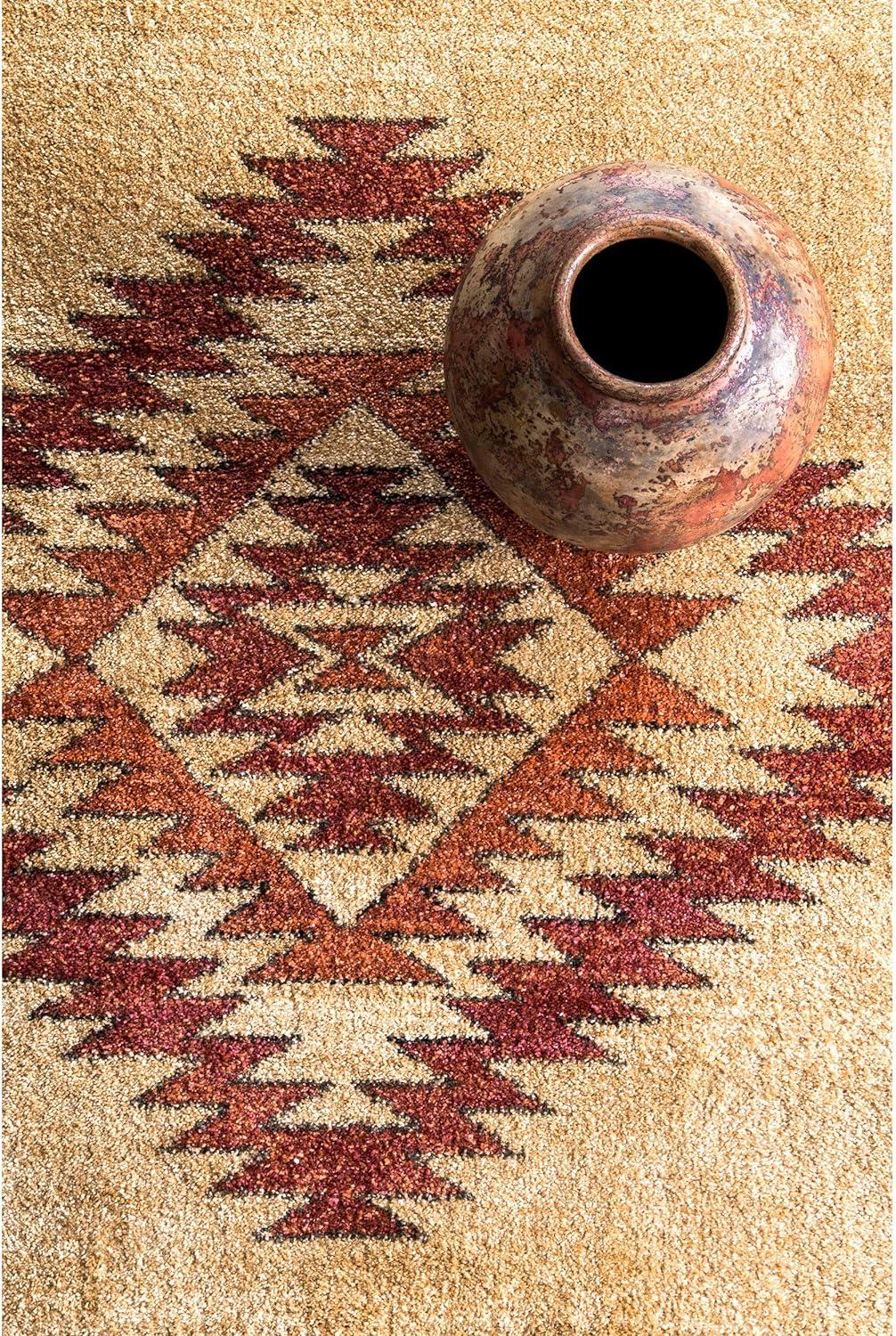 Reversible Margene Tribal Diamond 5' x 7' Beige Area Rug