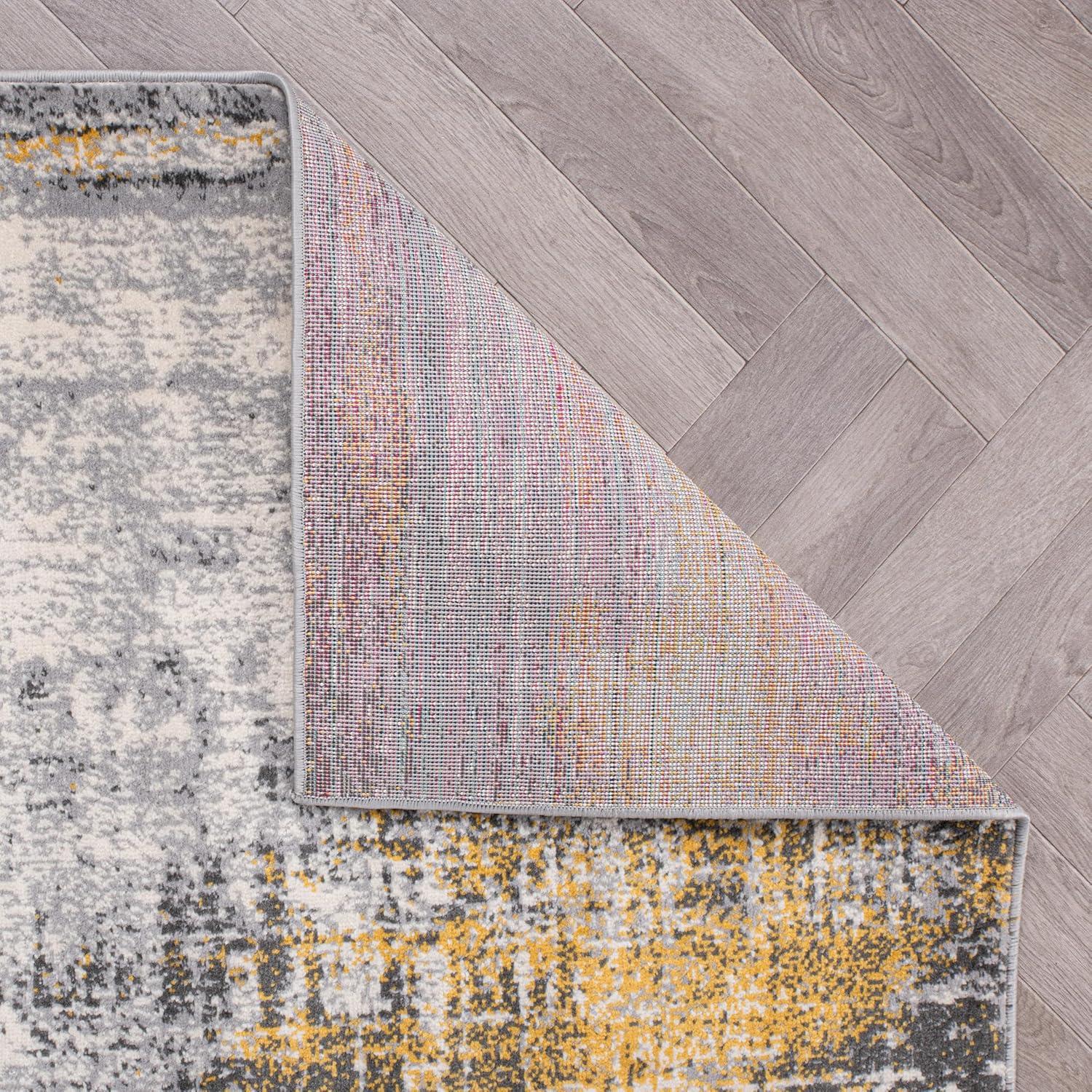 World Rug Gallery Dublin Contemporary Abstract Area Rug - Yellow 3'3"x5'