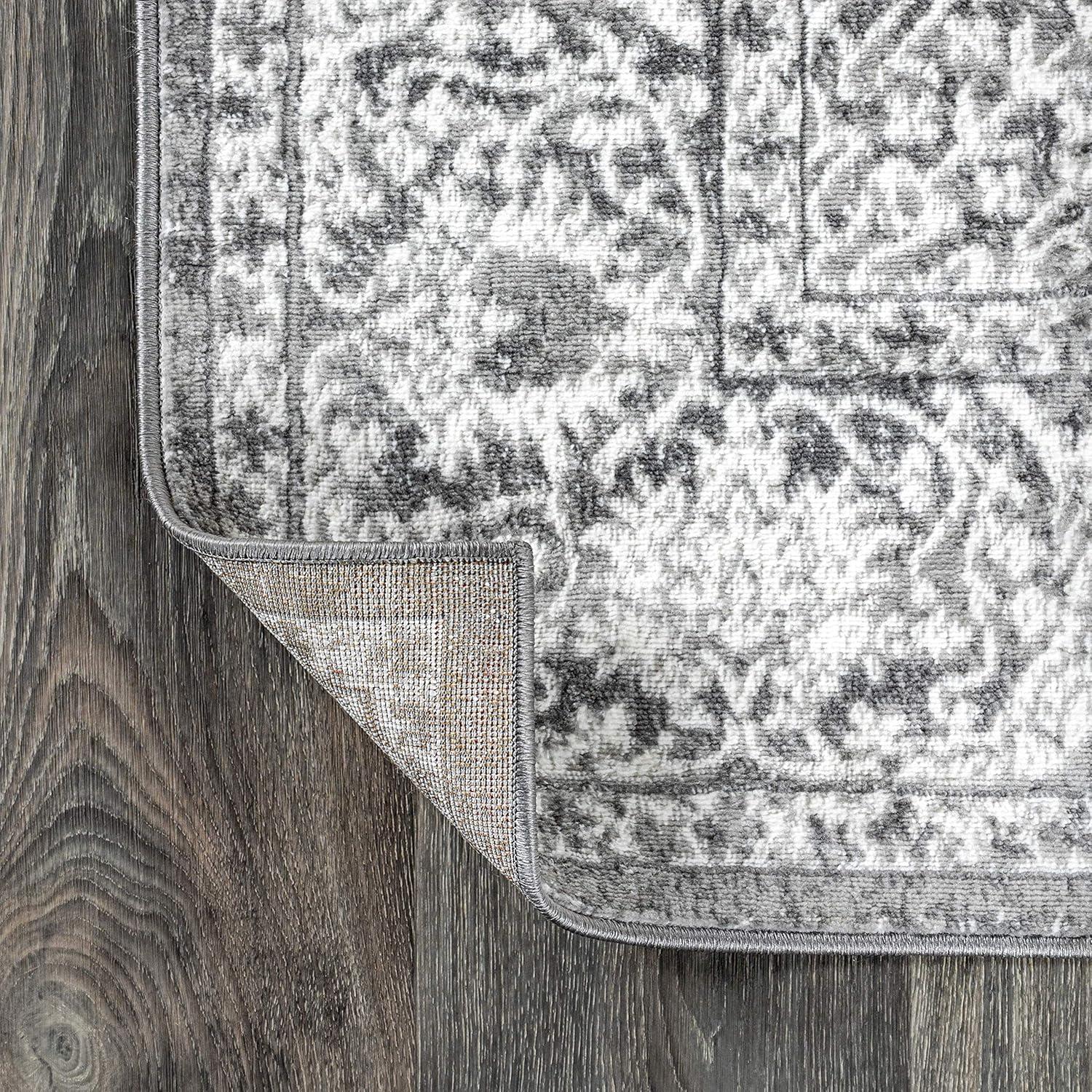 JONATHAN Y Modern Vintage Medallion Light Gray 5 ft. x 8 ft. Area Rug