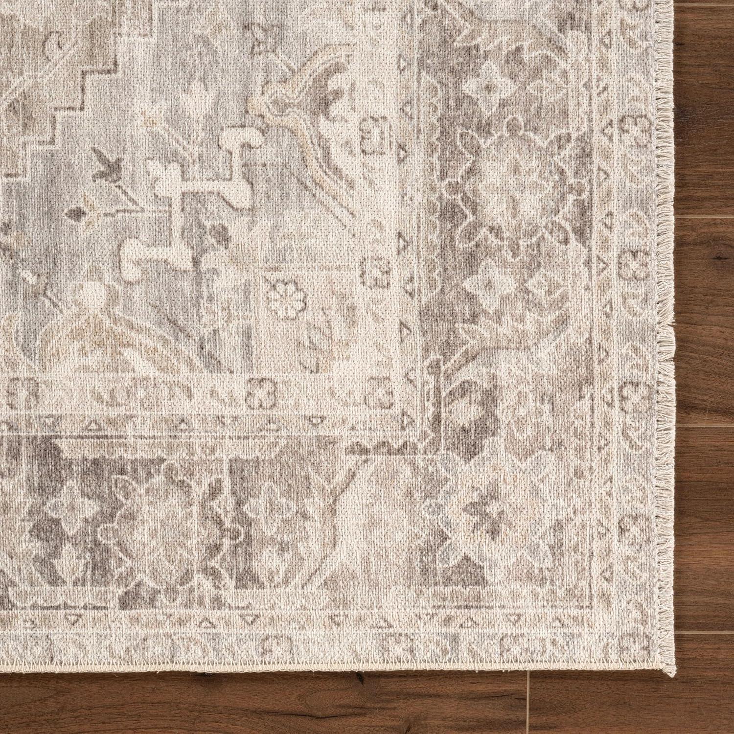Nuloom Davi Faded Spill Proof Treated Pet Friendly Premium Machine Washable Area Rug, 9' x 12', Stone