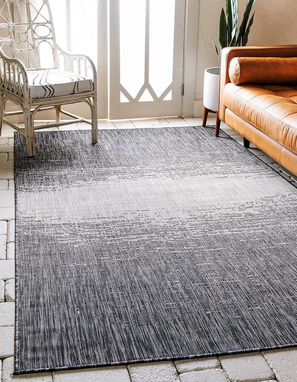 Unique Loom Outdoor Modern Ombre Abstract Woven Area Rug