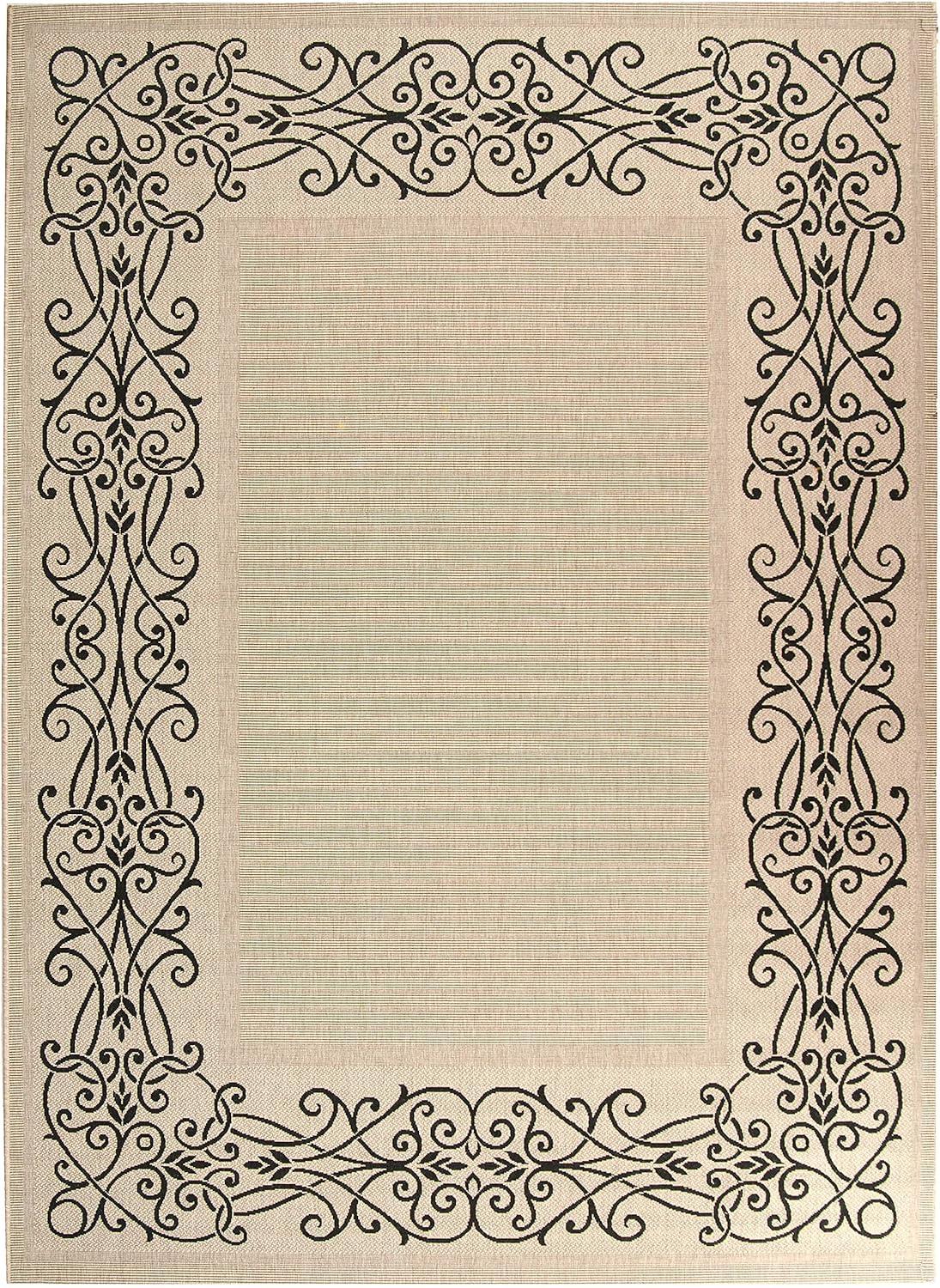 Safavieh COURTYARD, SAND / BLACK, 4' X 5'-7", Area Rug, CY1588-3901-4