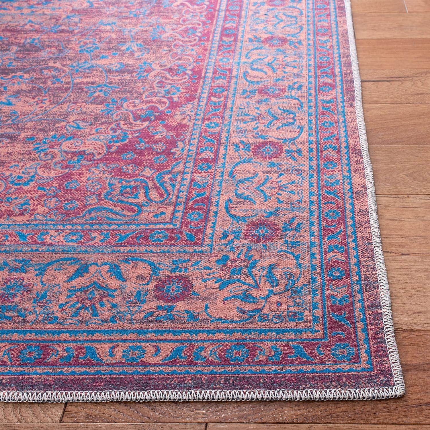 Serapi SEP550 Power Loomed Machine Washable Skid-Resistant Indoor Accent Rug - Gold/Blue - 4'x6' - Safavieh