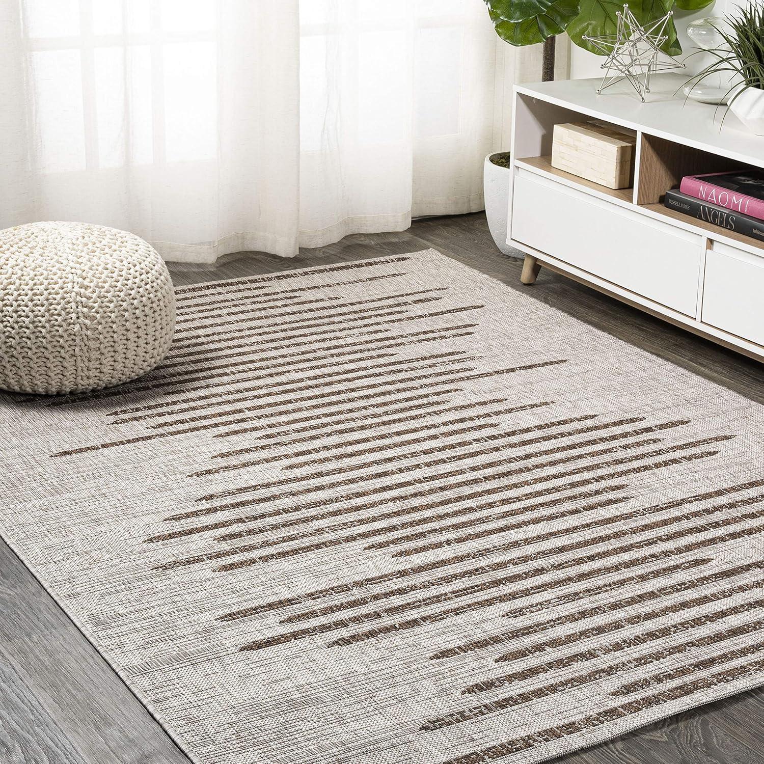 Zolak Berber Stripe Geometric Indoor/Outdoor Area Rug - JONATHAN Y