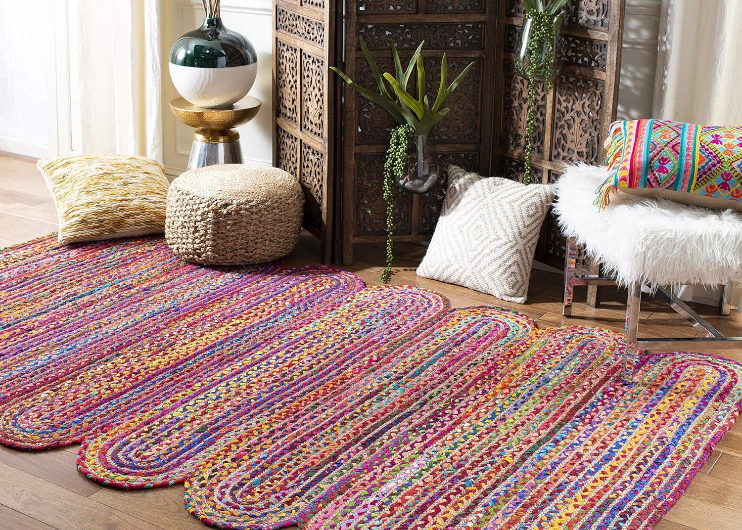 Cape Cod CAP208 Woven Indoor Area Rug - Red/Multi - 6'x9' - Safavieh