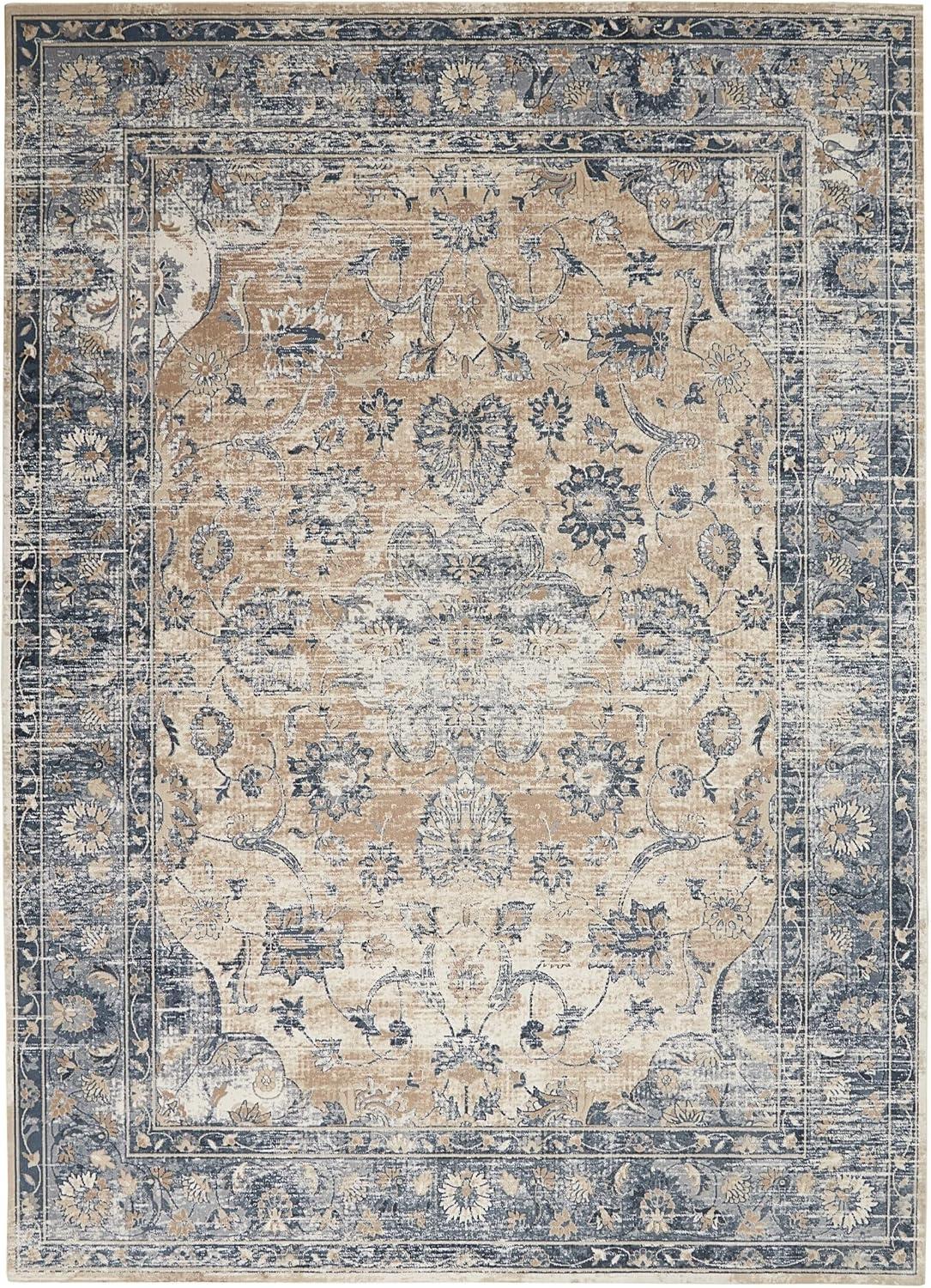 Nourison Home Malta MAI13 Blue/Ivory/Beige Indoor Area Rug - 2'2 x 7'7