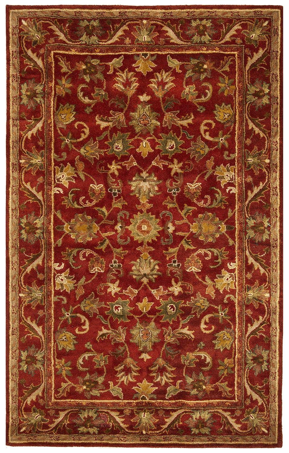SAFAVIEH Antiquity Carmella Floral Bordered Wool Area Rug, Blue/Gold, 9' x 12'