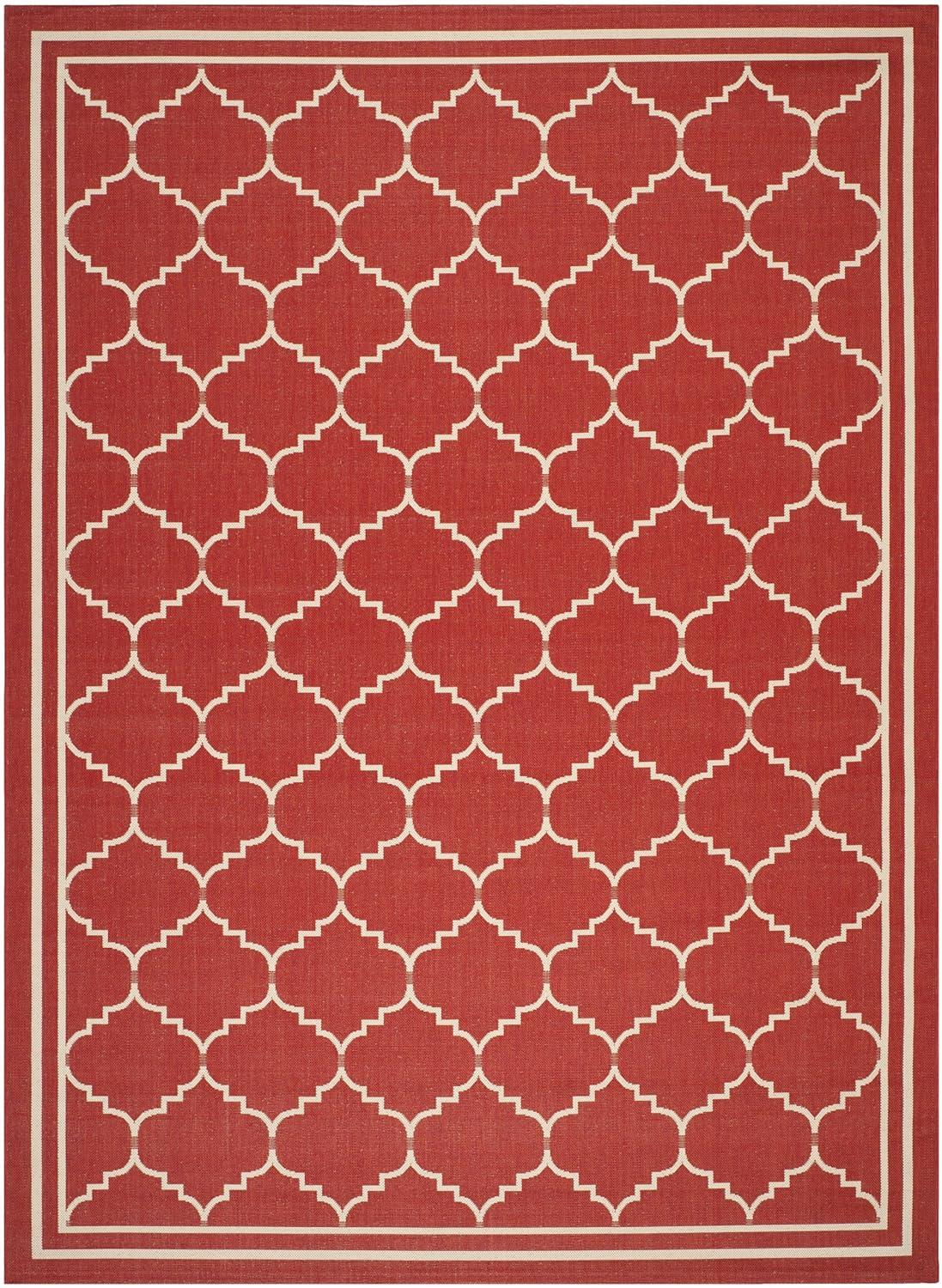 Courtyard CY6889 Power Loomed Indoor and Outdoor Area Rug - Red/Beige - 9'x12' - Safavieh