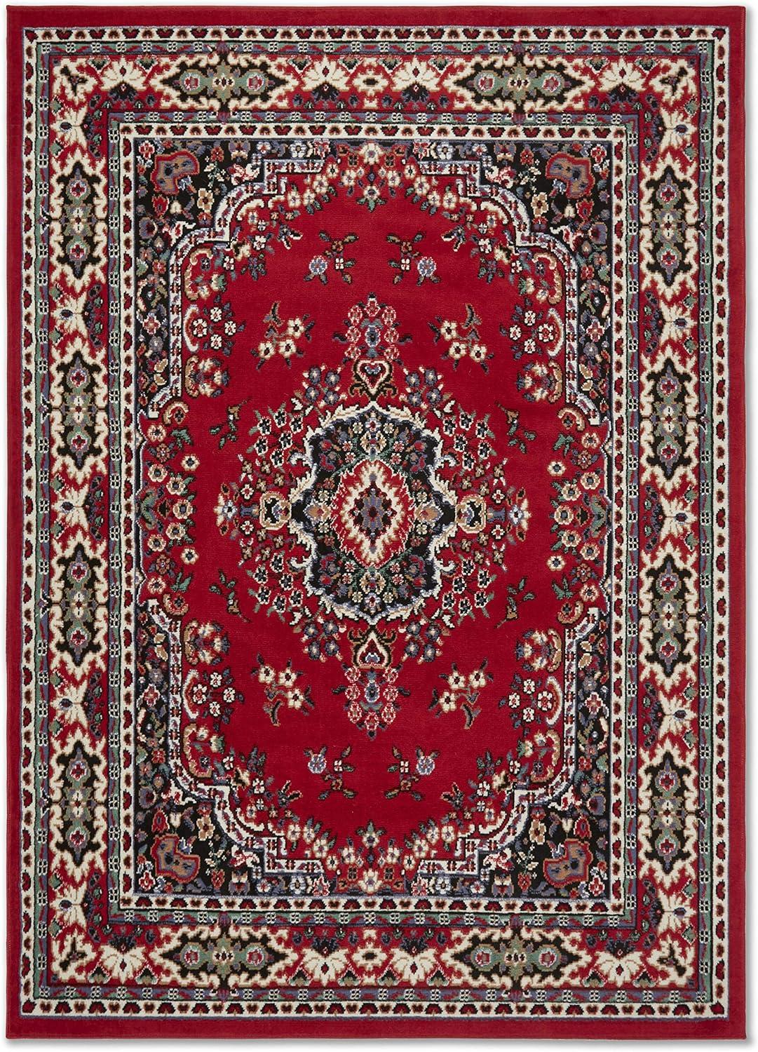 Sakarya Medallion Red & Black 5'x7' Traditional Area Rug